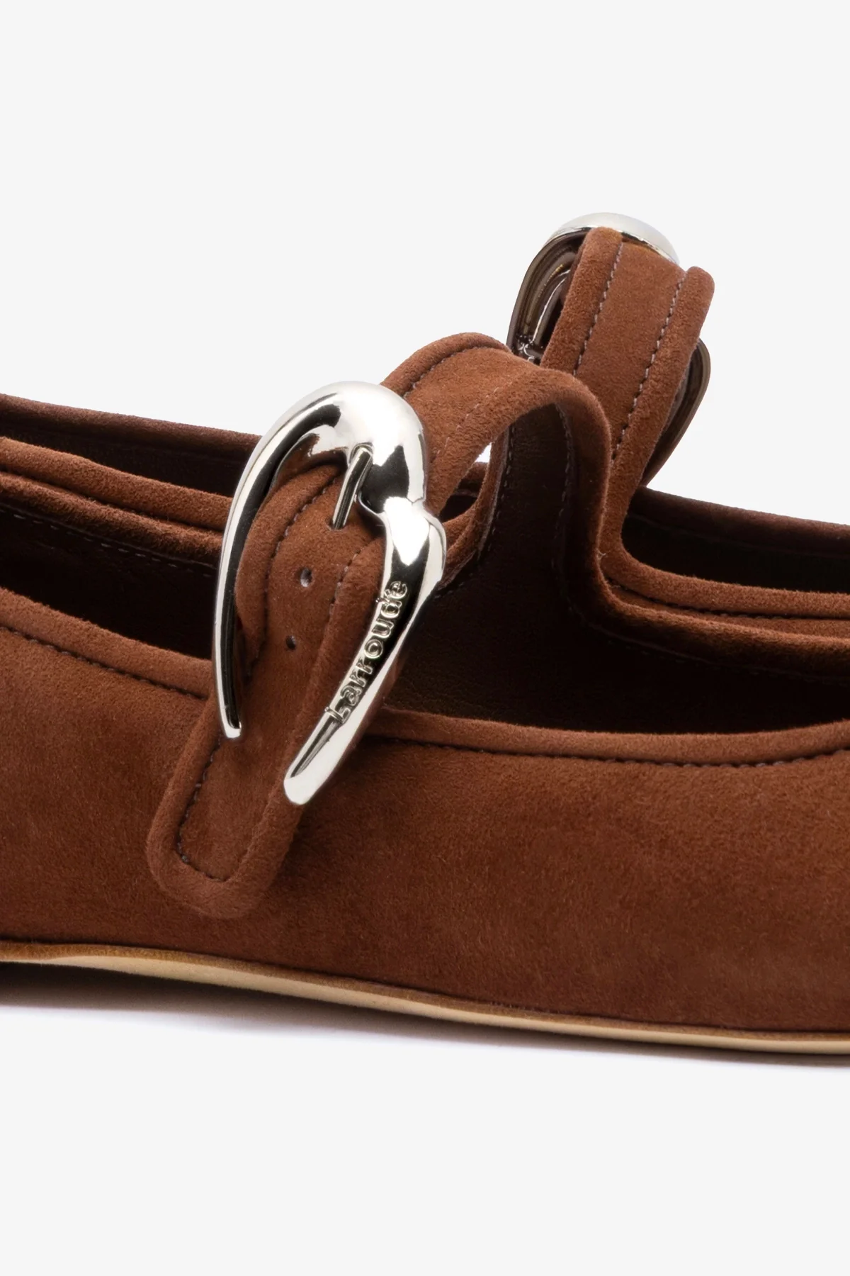 Verona Ballet Flat In Burnt Umber Suede