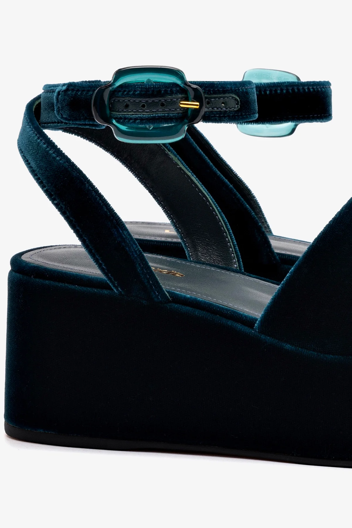 Charli Flatform Sandal In Deepsea Velvet