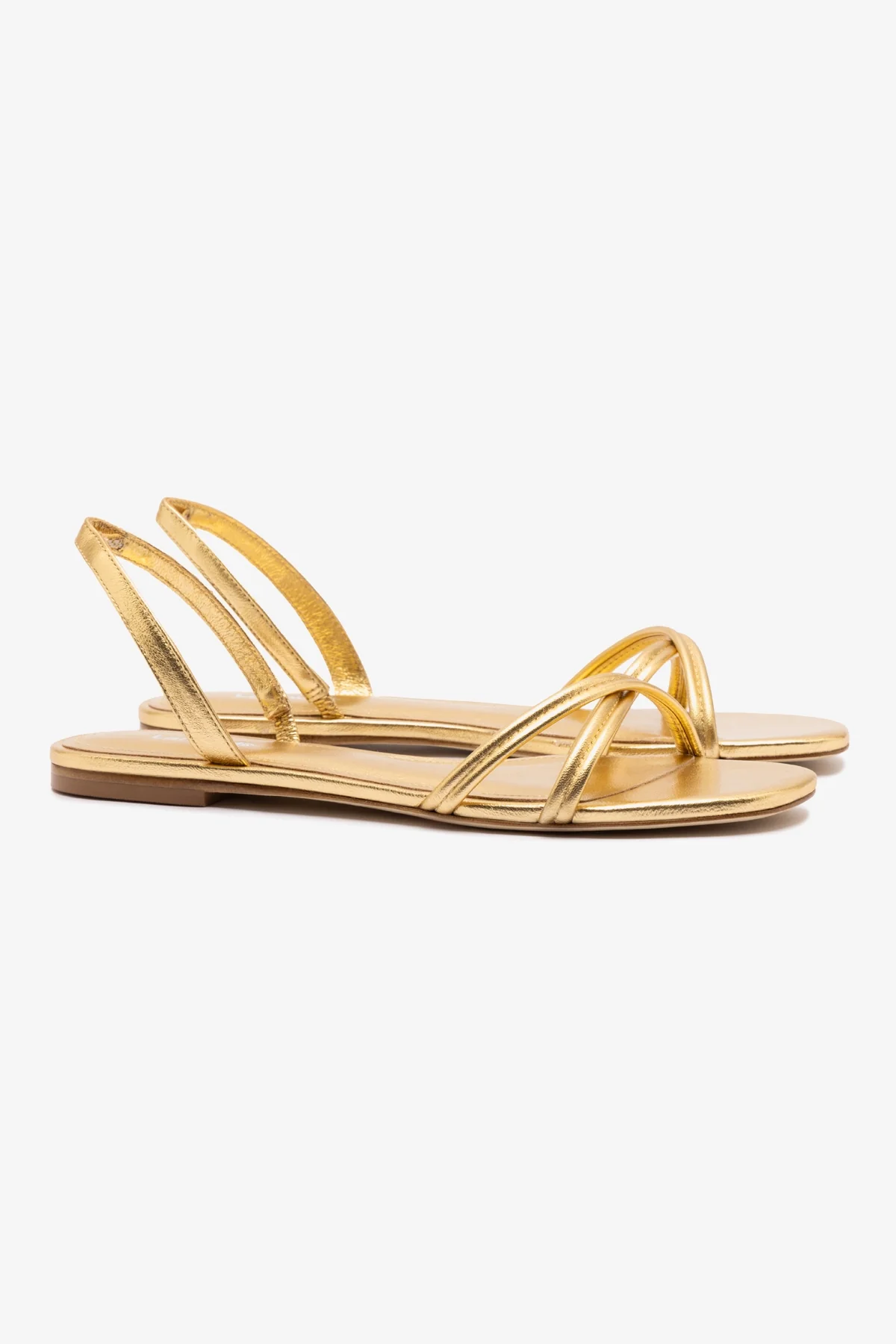 Annie Flat In Gold Metallic Leather