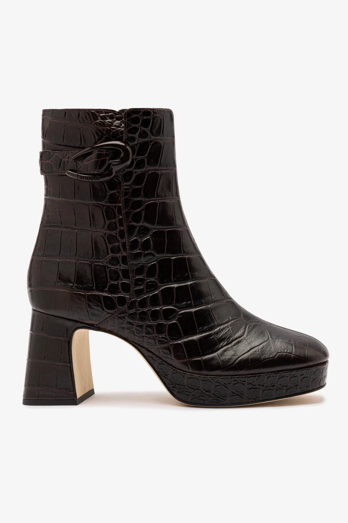 Dolly Verona Low Boot In Croco Brown Leather