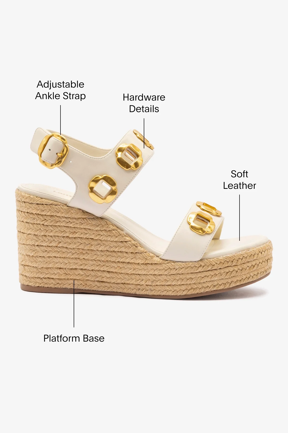 Milan Espadrille In Ivory Leather