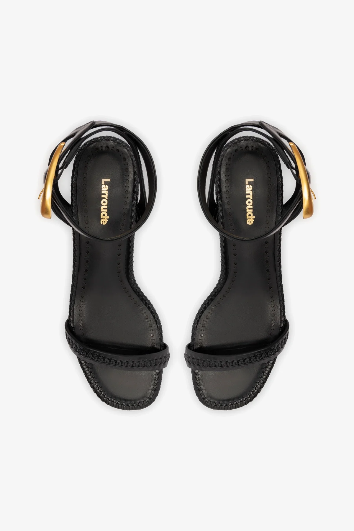 Verona Block Sandal In Black Leather