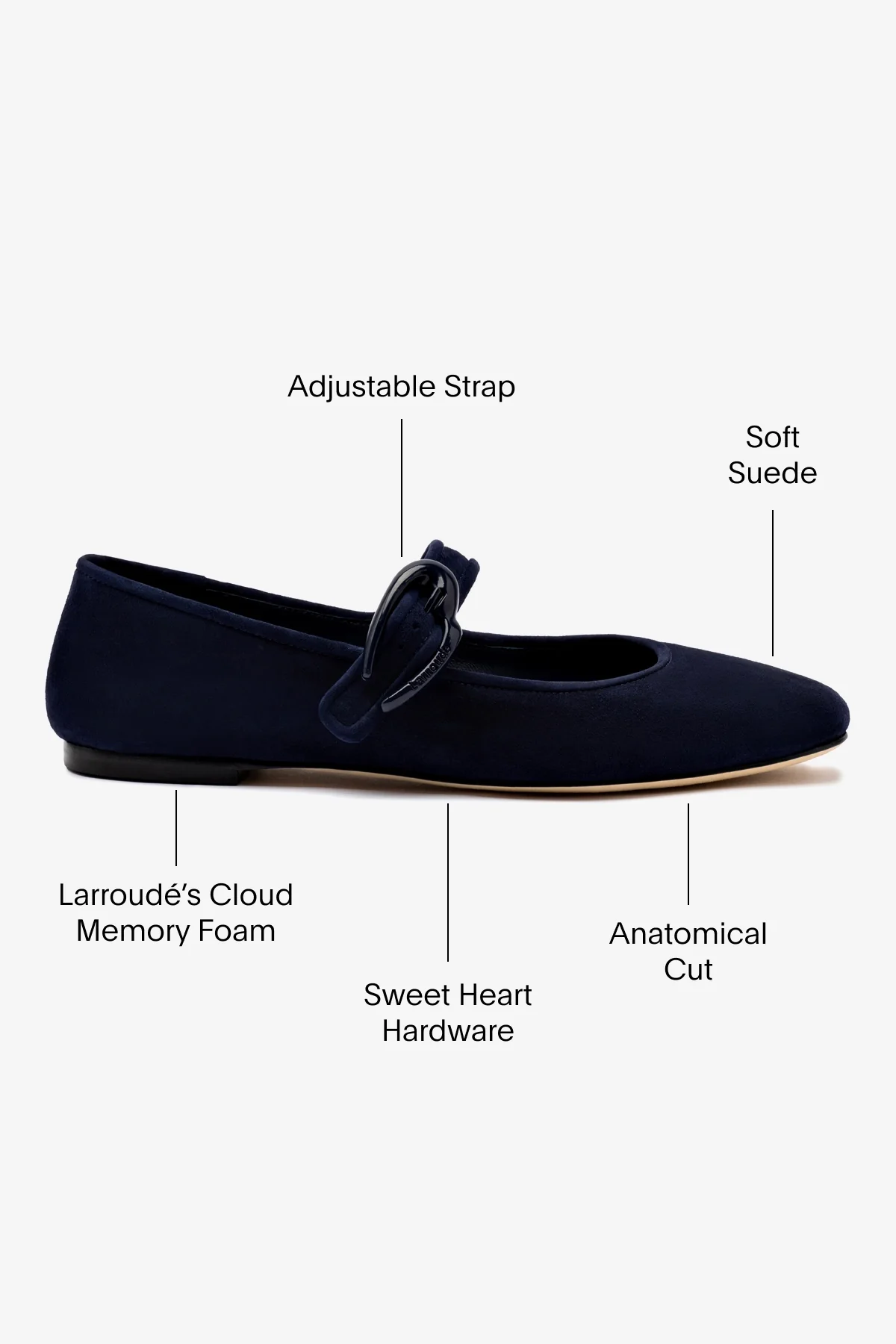 Verona Ballet Flat In Navy Suede