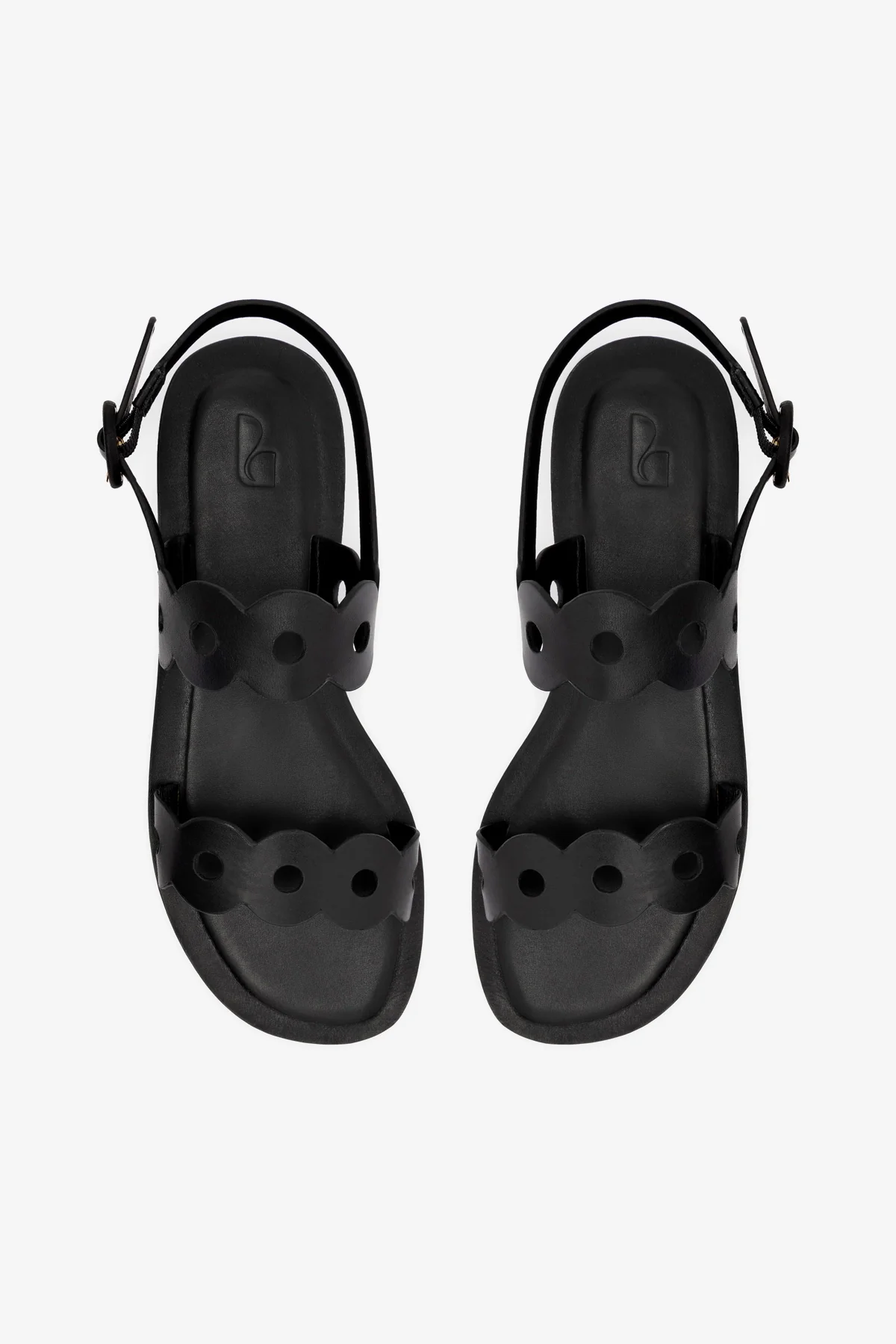 Florence Flat Sandal In Black Leather