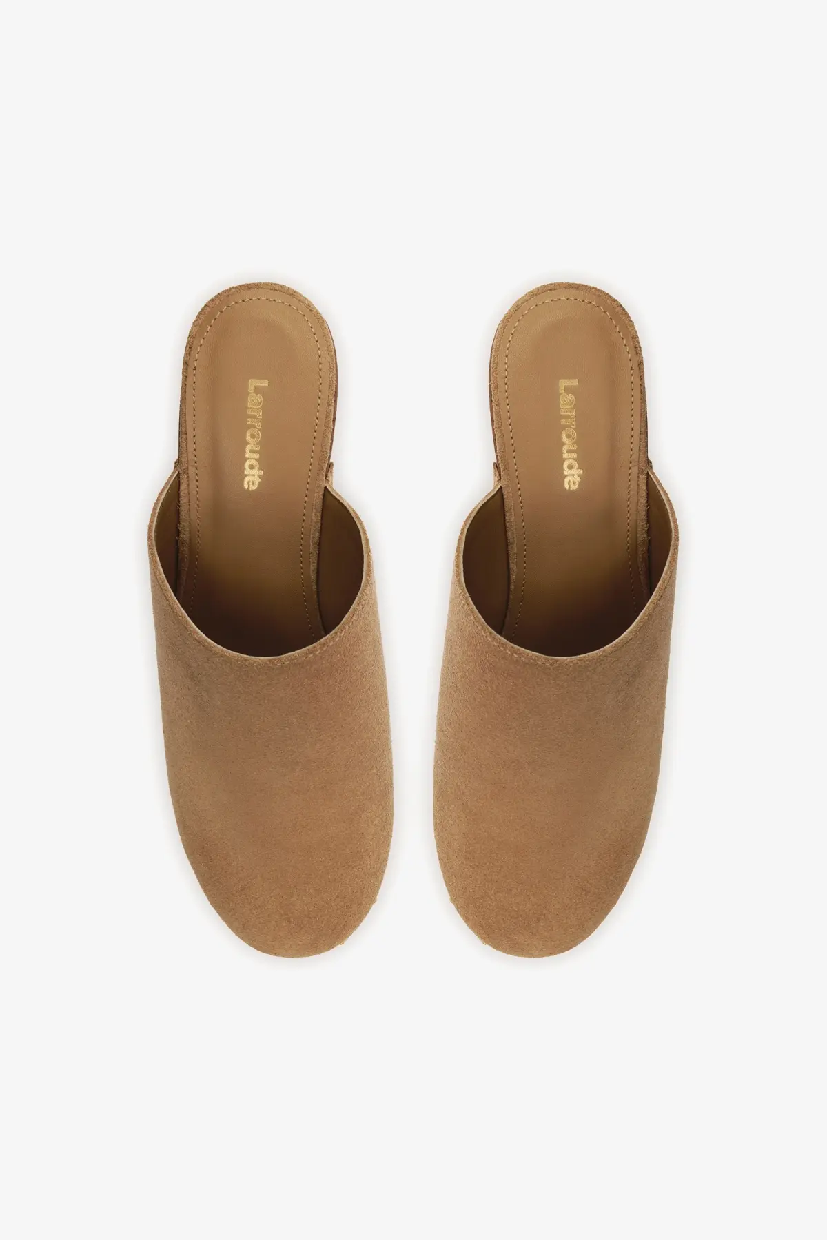 Miso Wooden Platform Clog In Peanut Suede
