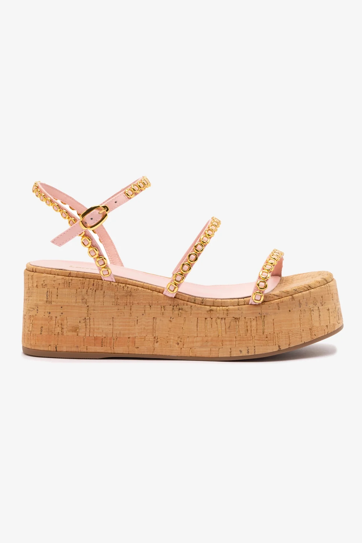 Gio Milanina Flatform In Tulip Patent Leather and Natural Cork