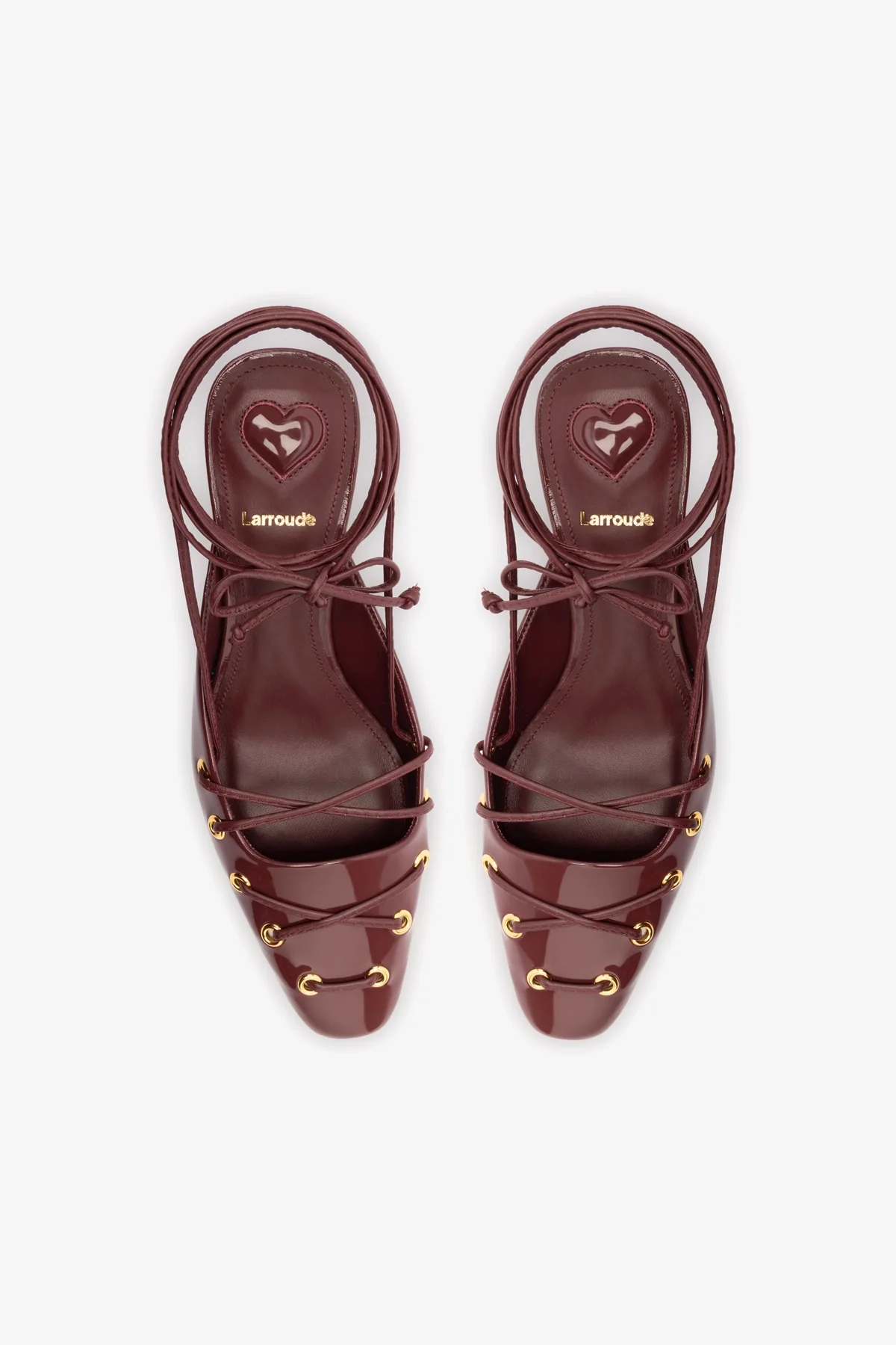 Amal Lace Up Pump In Burgundy Leather