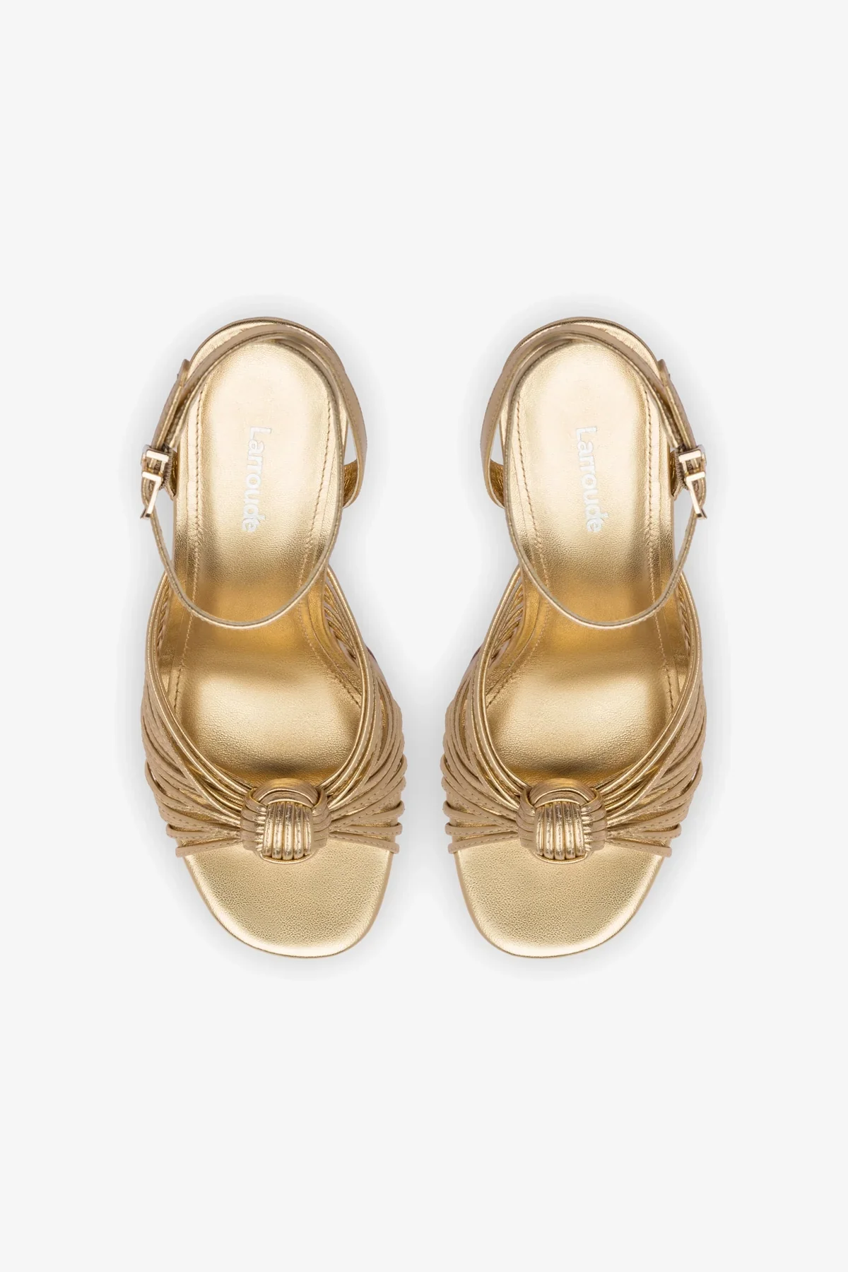 Valerie Platform Sandal In Gold Metallic Leather
