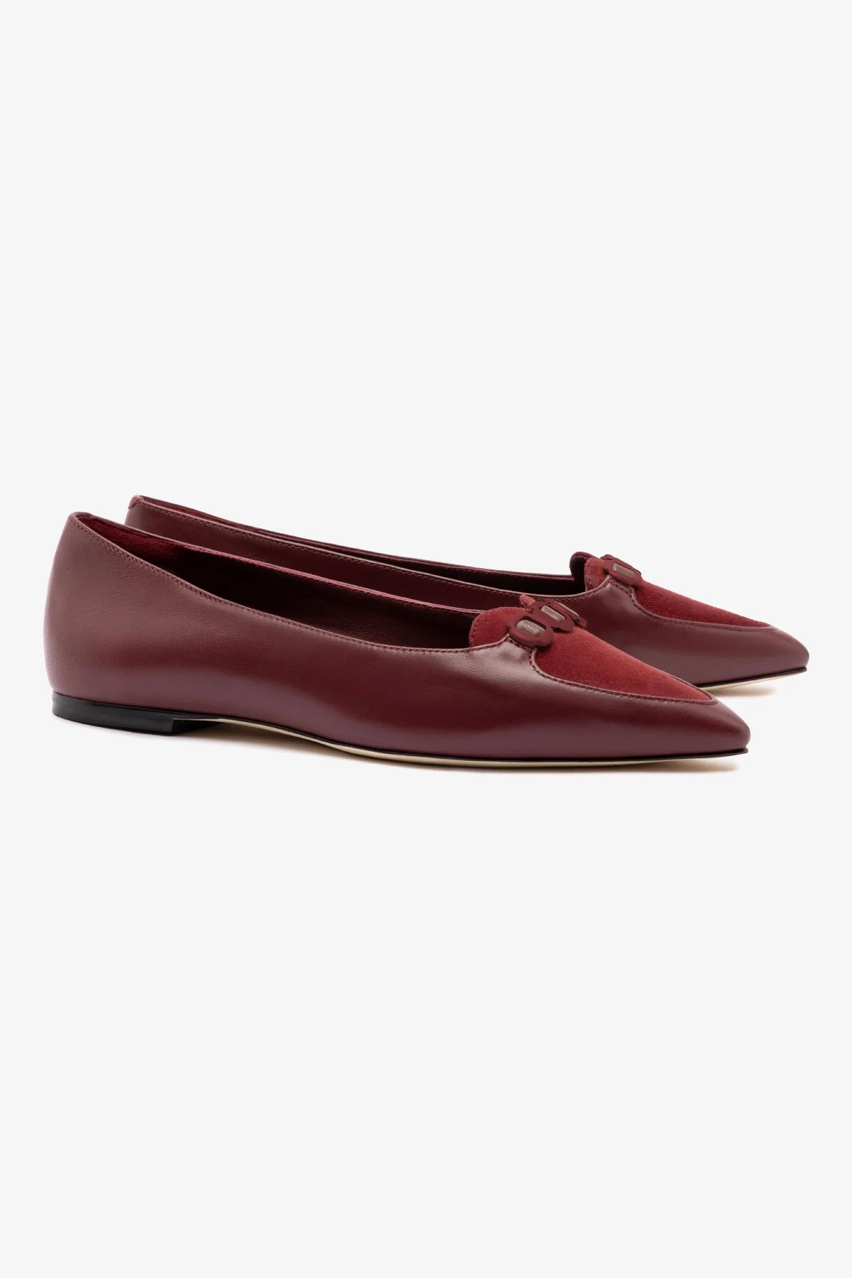 Audrey Flat In Burgundy Leather