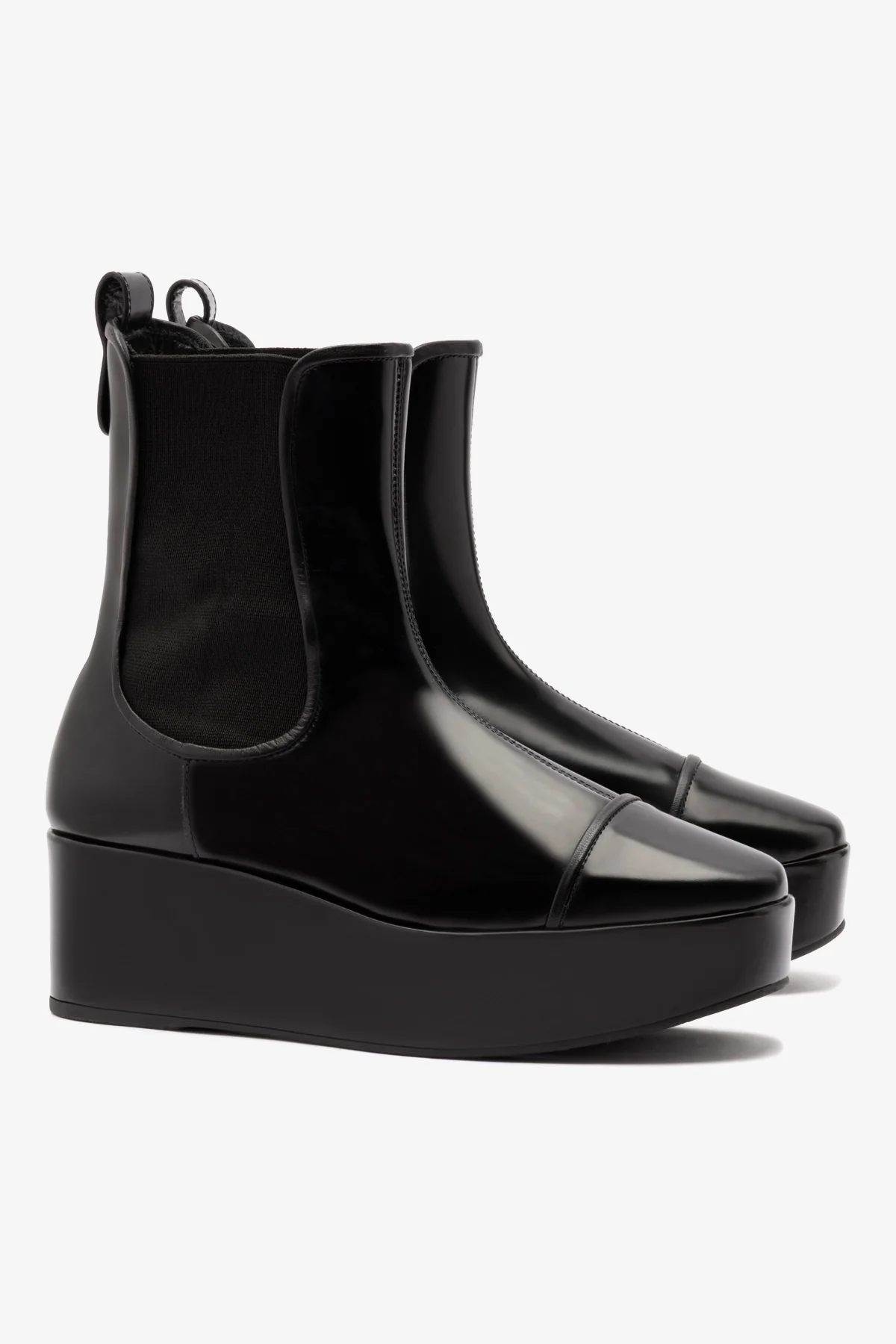 Dani Chelsea Flatform Boot In Black Box Leather