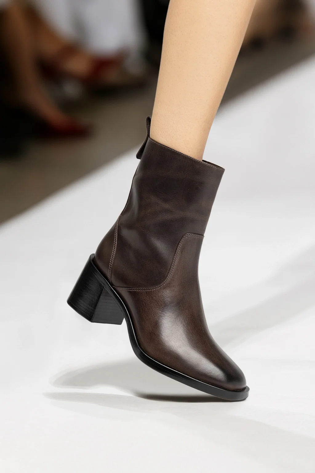 Mini Ricky Boot In Brown Shadow Leather