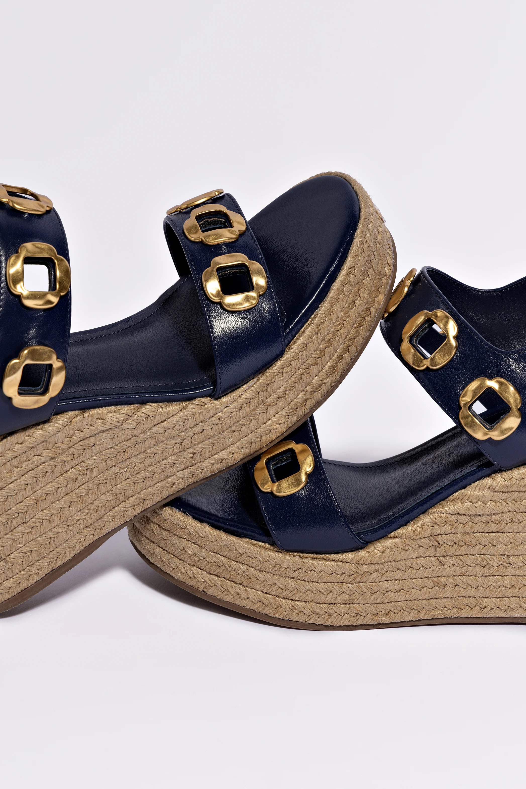 Milan Espadrille In Navy Leather