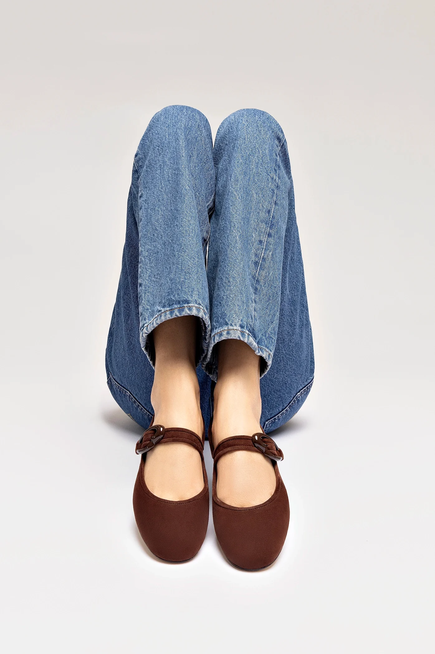 Verona Ballet Flat In Brown Suede