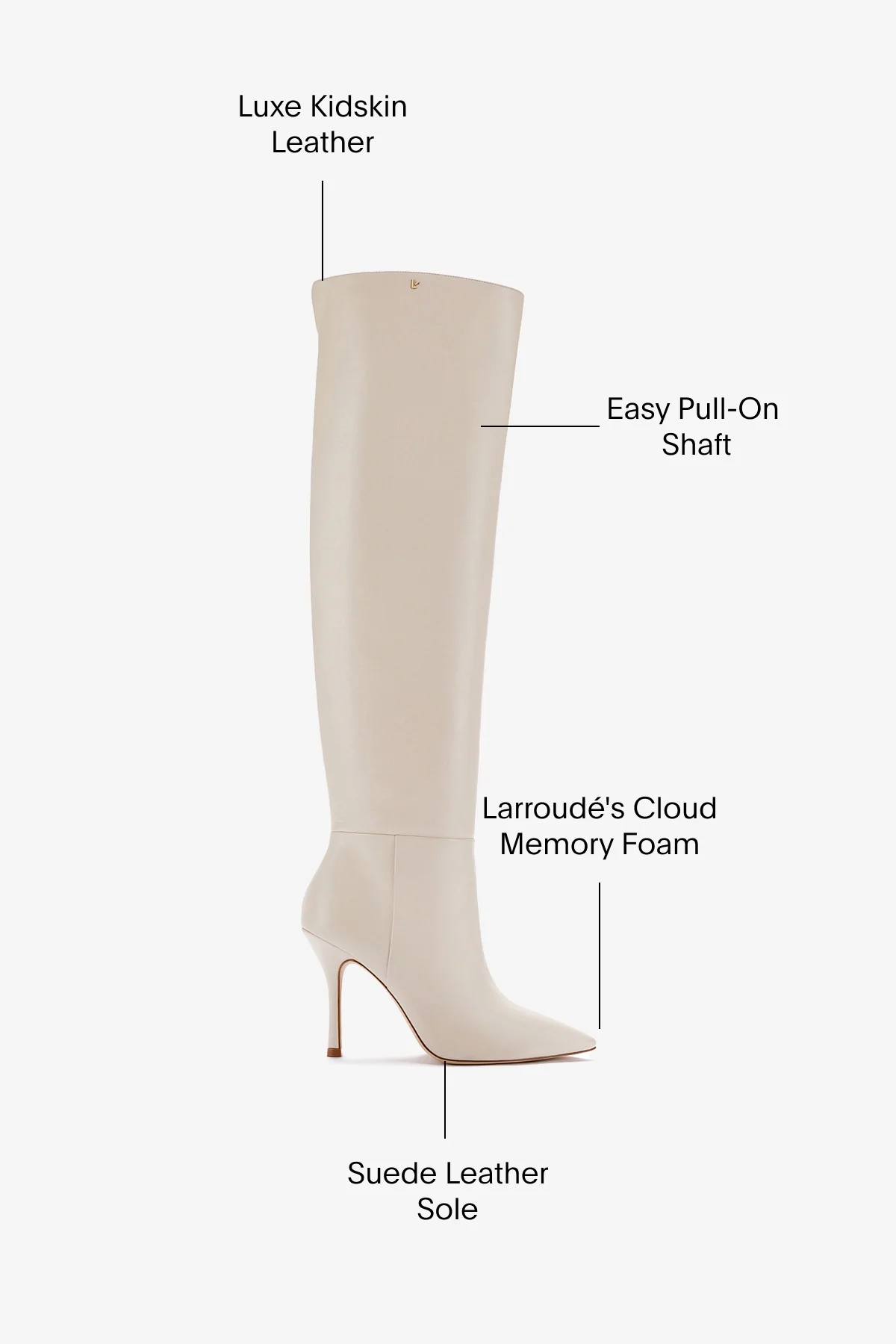 Kate Hi Boot In Ivory Leather