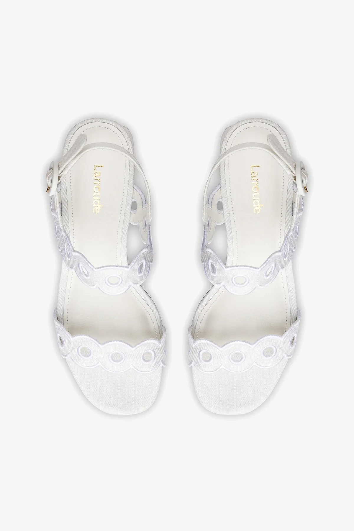 Florence Broderie Sandal In White Raffia