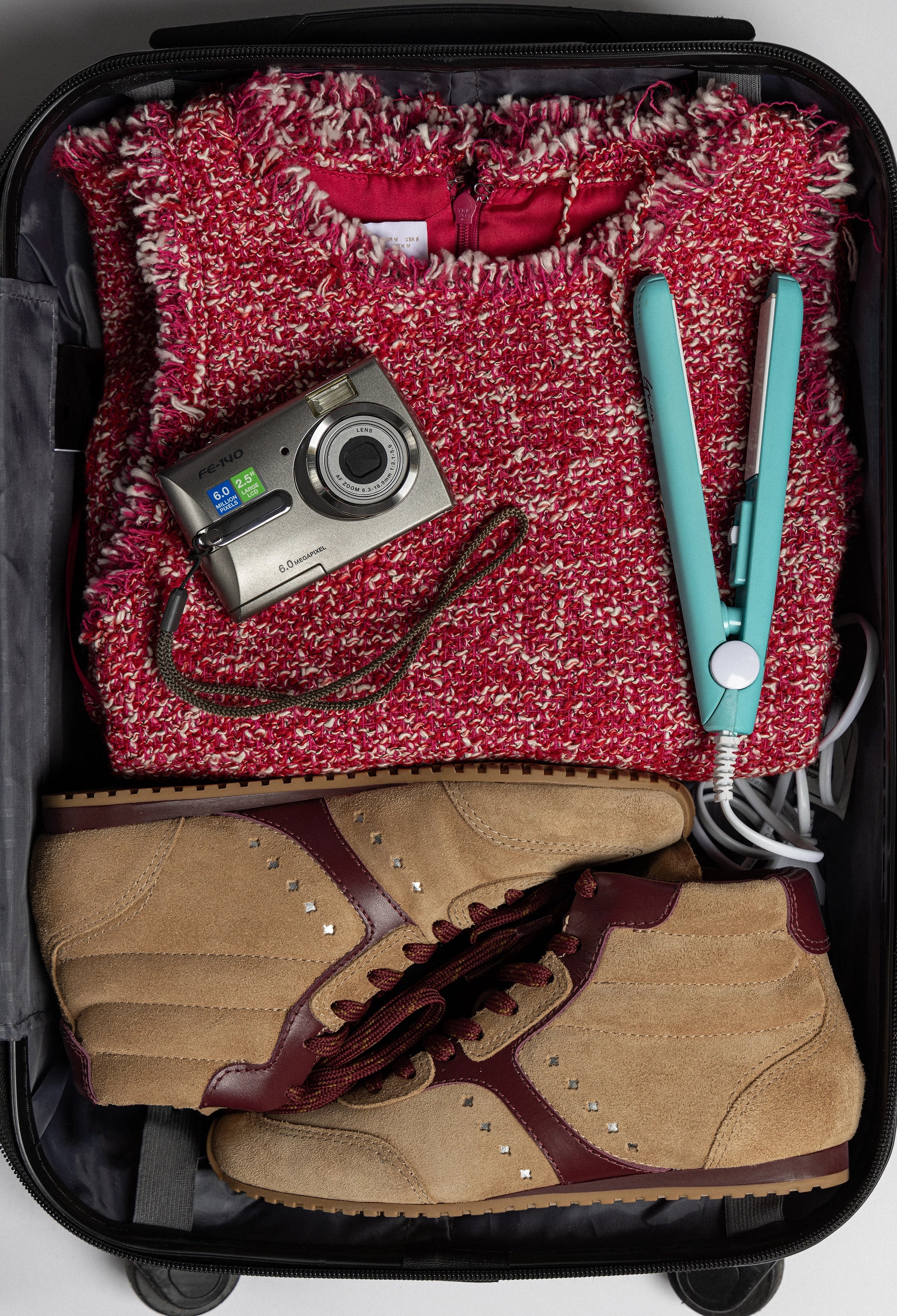 Stella Mid Sneaker In Peanut Suede and Burgundy Leather