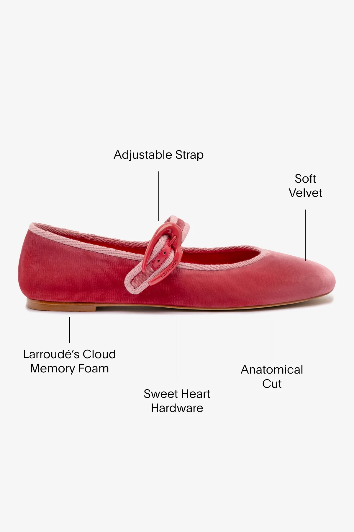 Verona Ballet Flat In Lampone Velvet