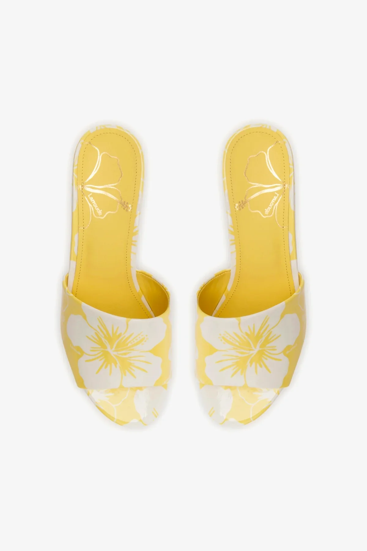 Miso Platform Sandal In Lemonade Printed Leather