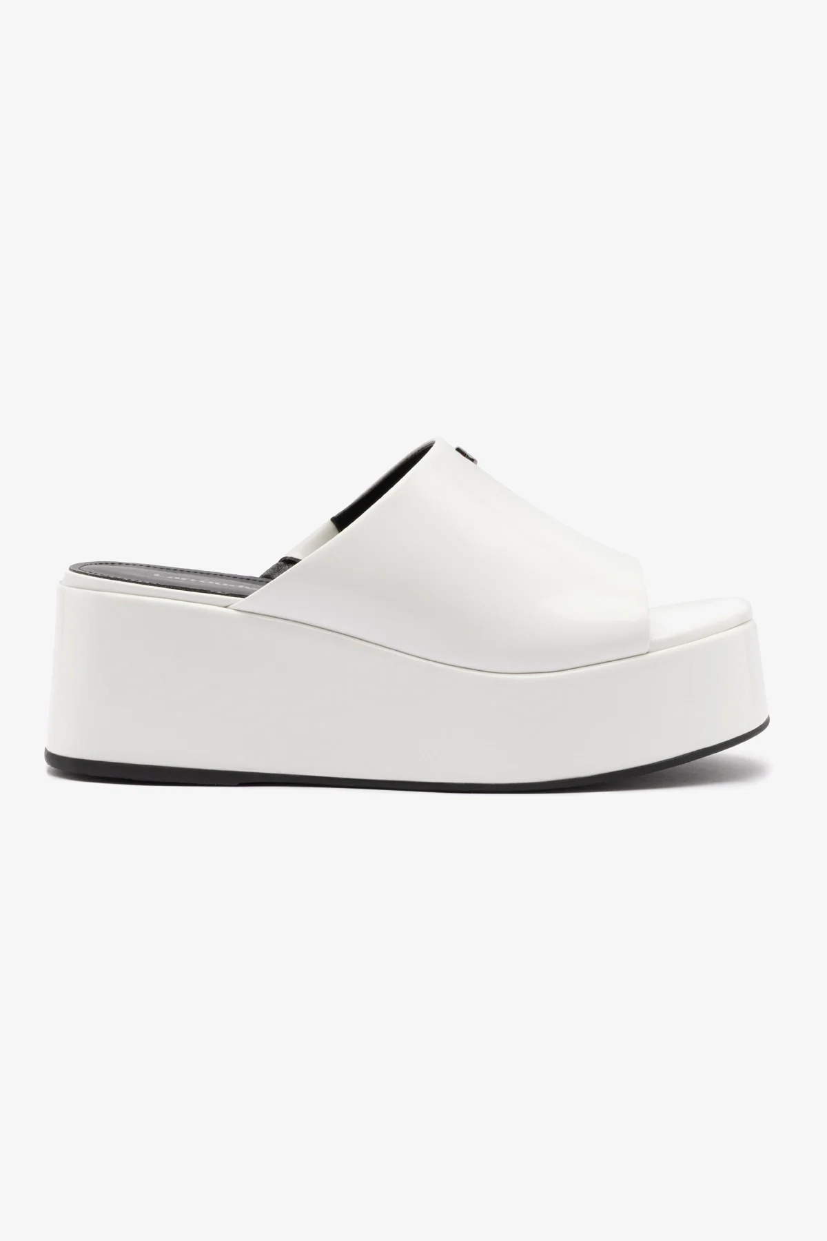 Charli Box Mule In White Leather