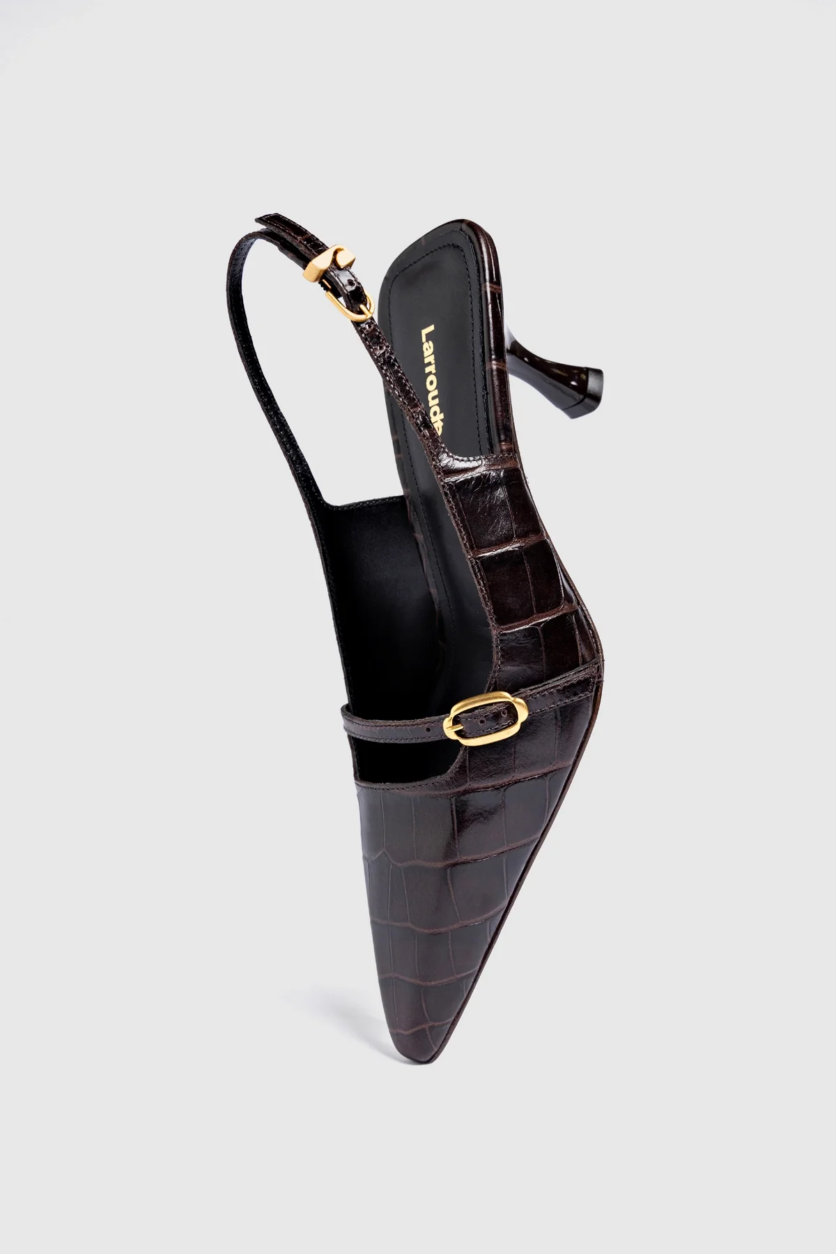 Ines Pump In Croco Brown Leather