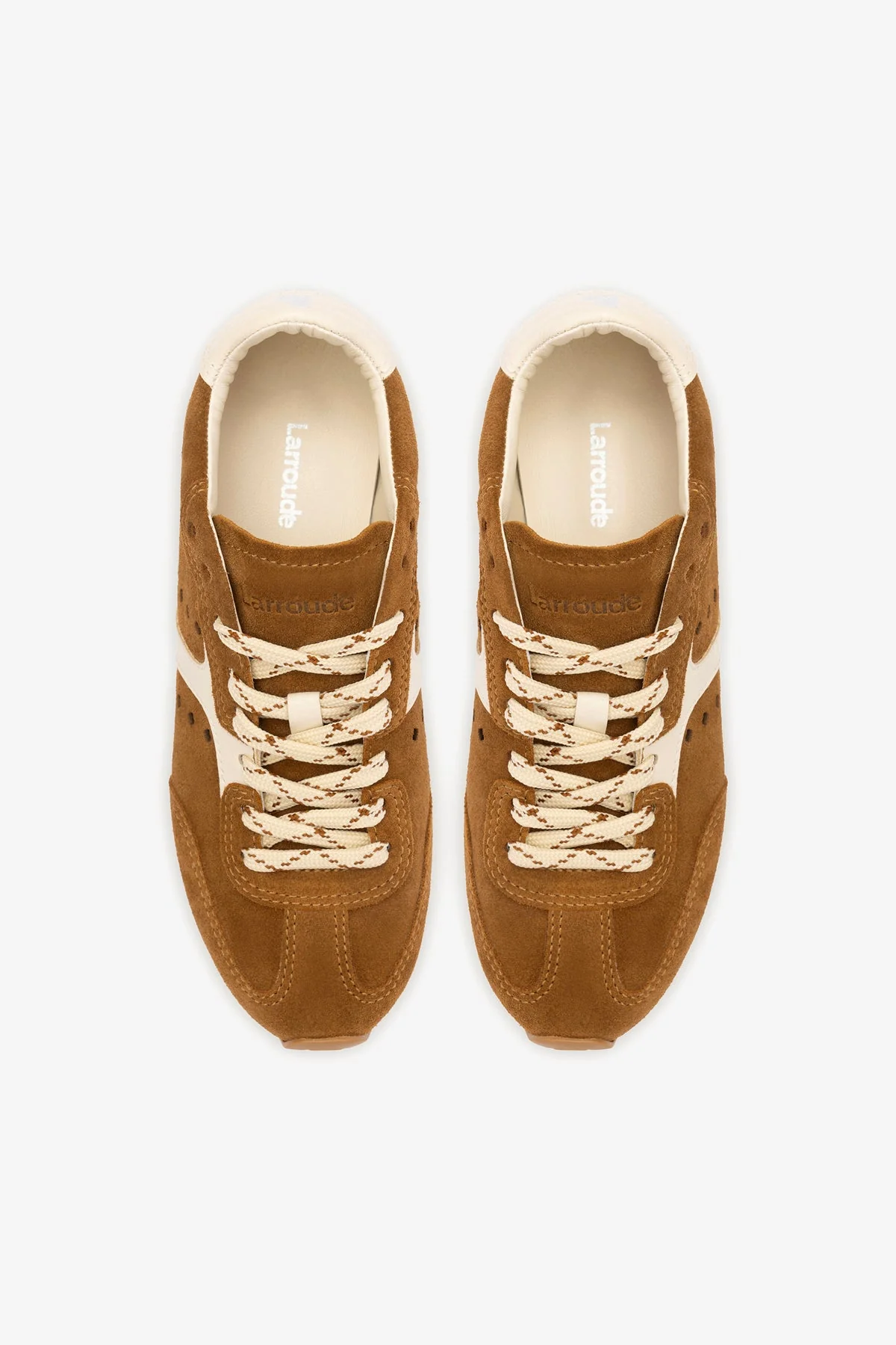 Stella Sneaker In Russet Suede and Ivory Leather