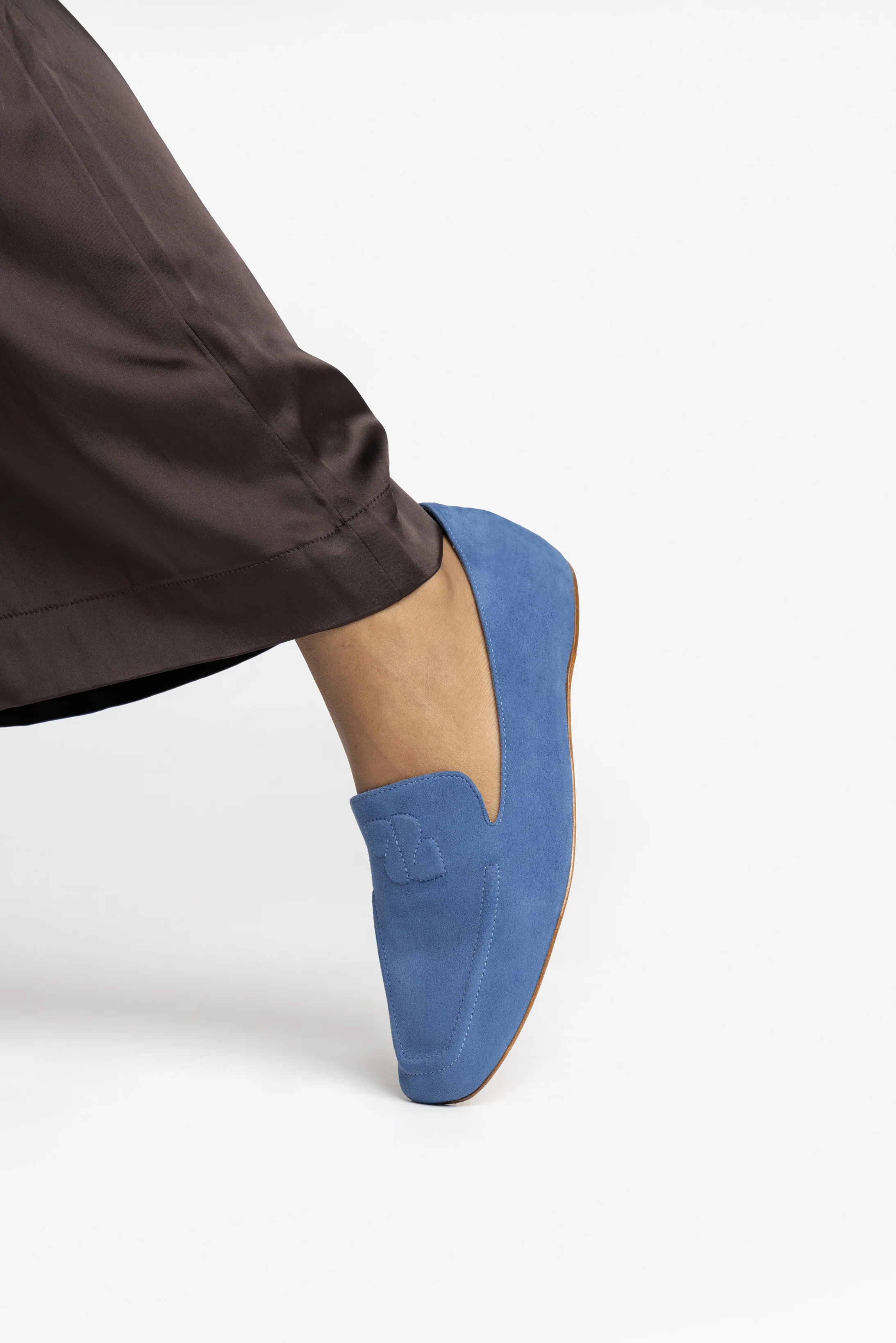 Penny Loafer In Blue Stoned Suede
