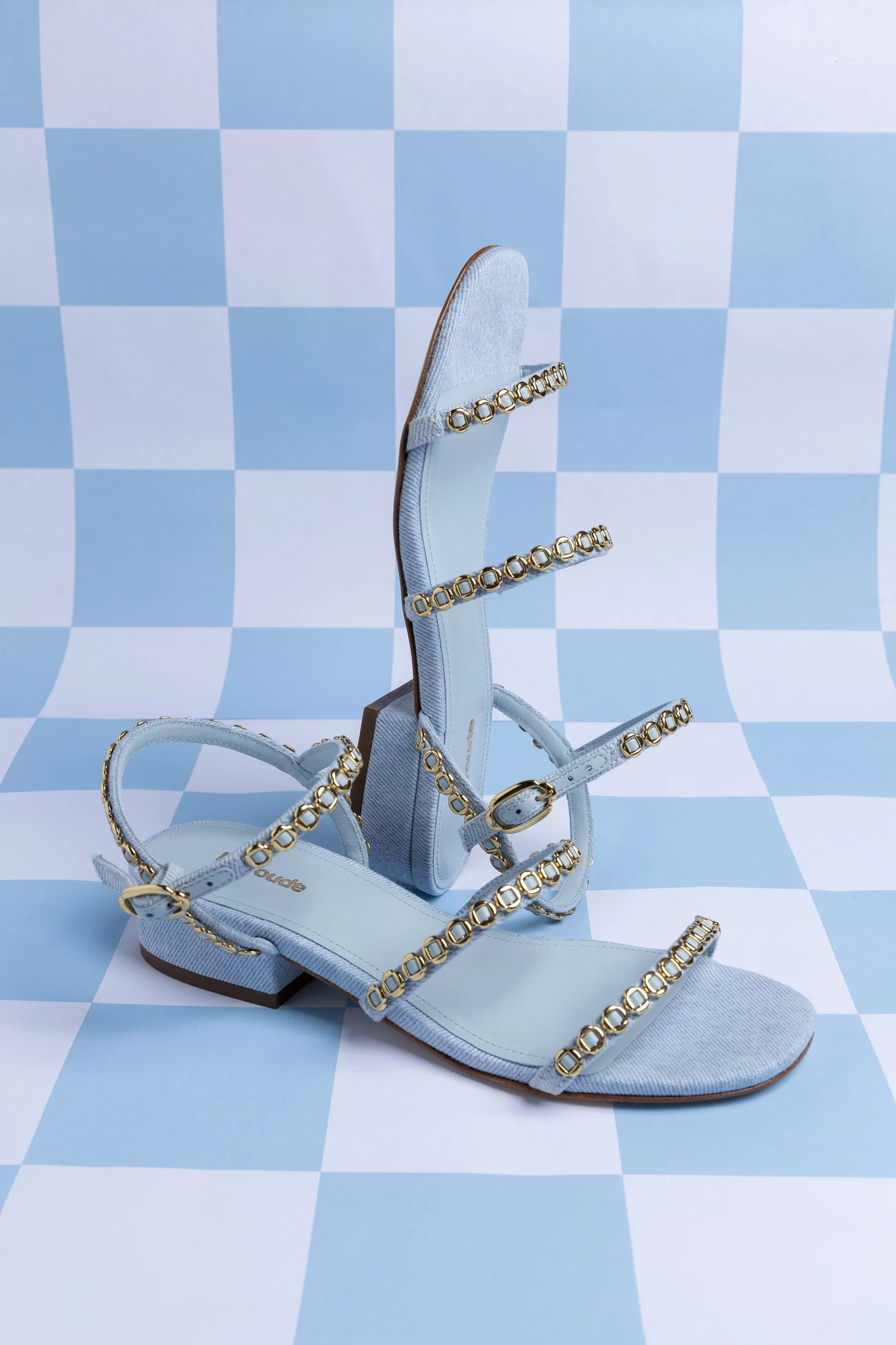 Milanina Flat Sandal In Maya Denim