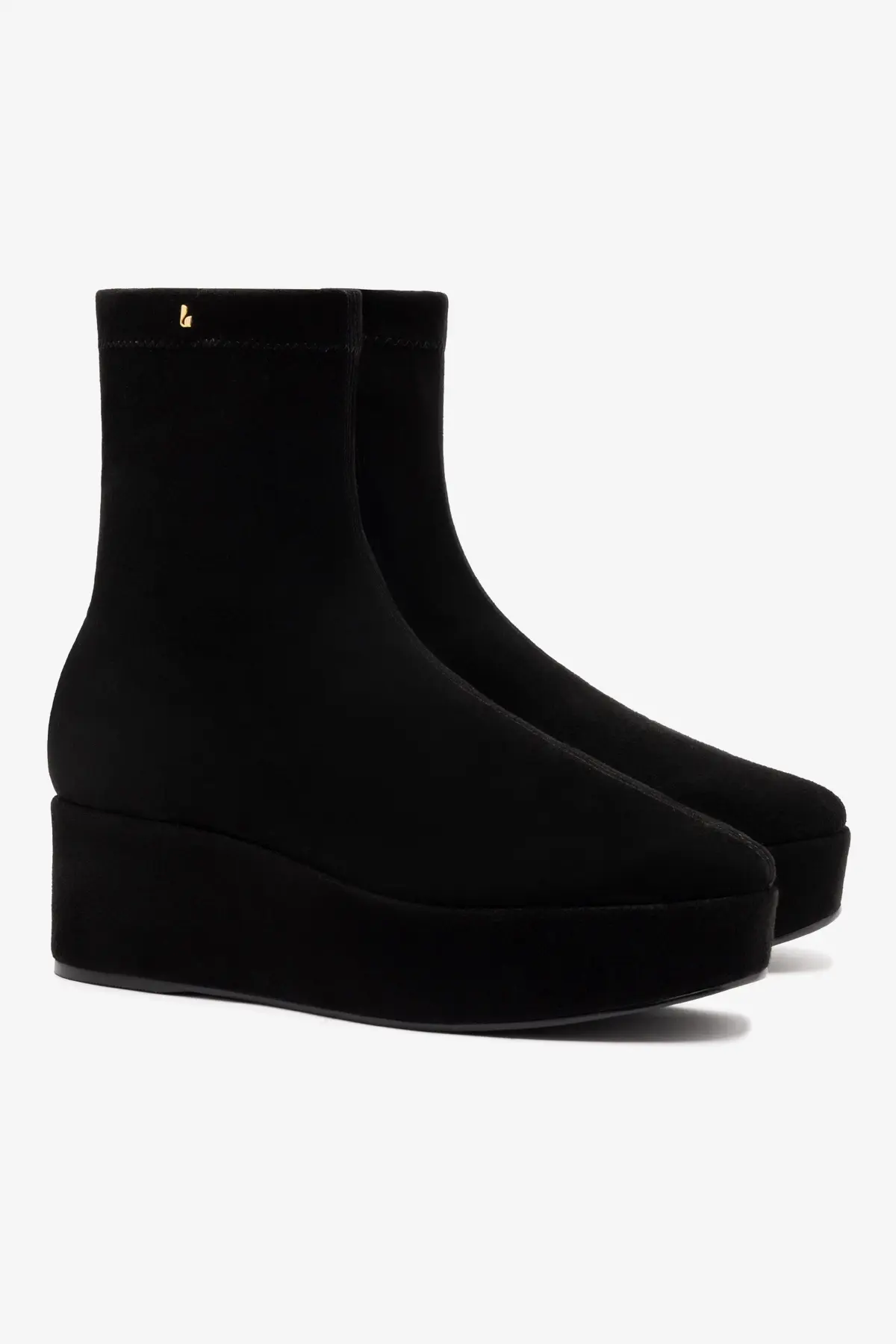 Dani Flatform Boot In Black Suede