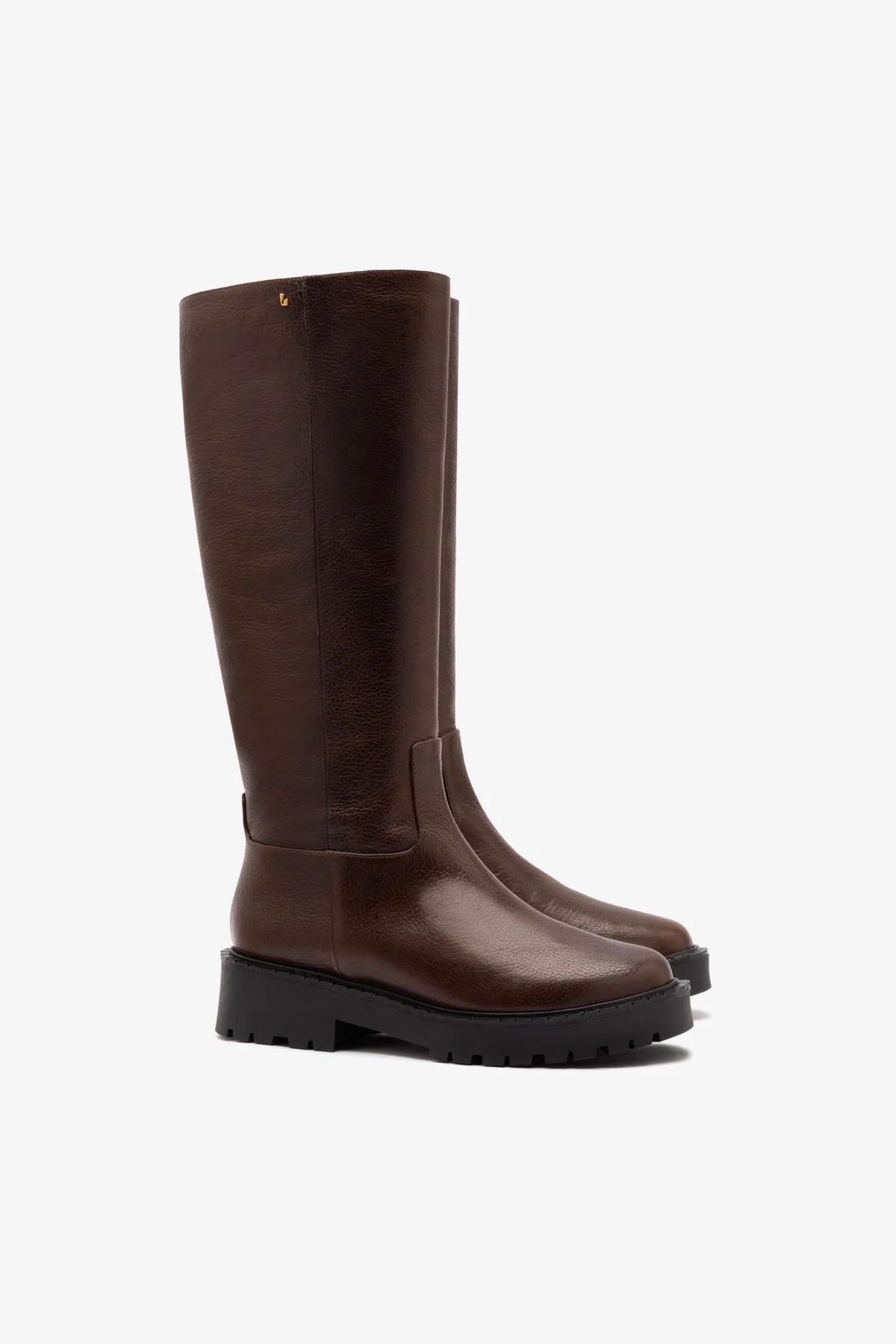 Anne Lugsole Boot In Brown Leather