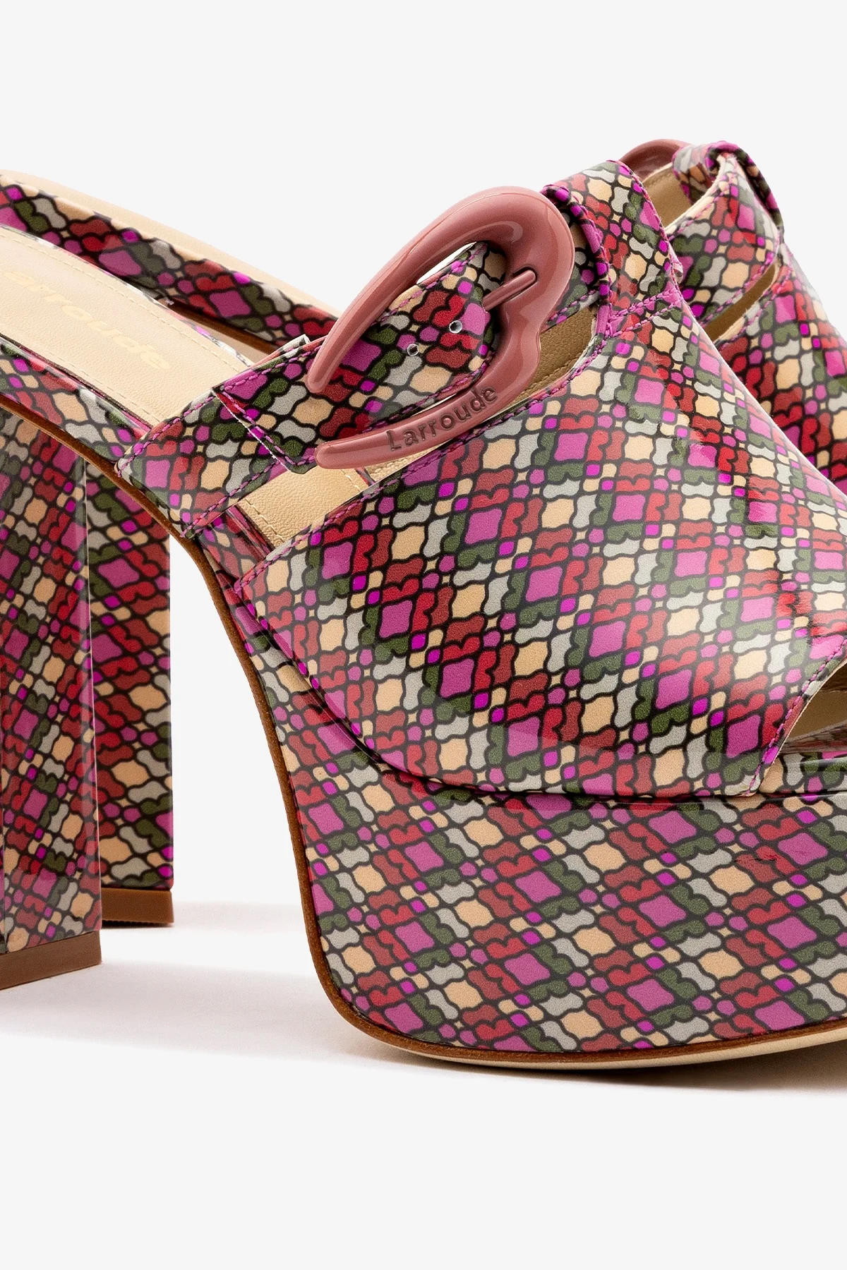 Dolly Verona Mule In Pink Vichy Patent Leather