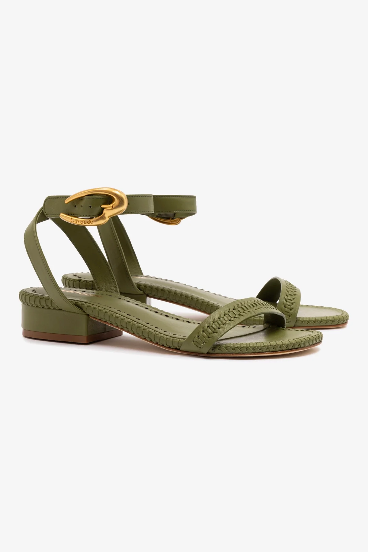 Verona Flat Sandal In Seaweed Leather