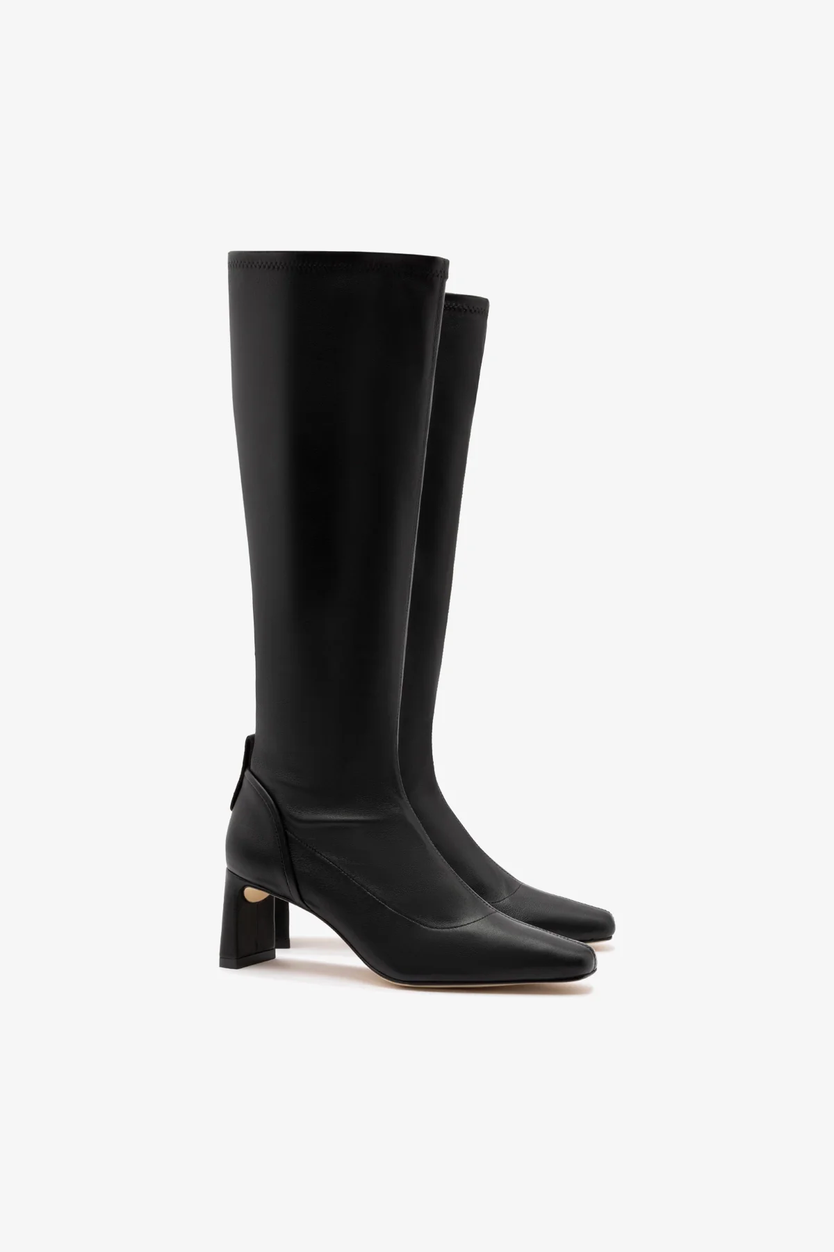 Alexis Hi Boot In Black Stretch Leather