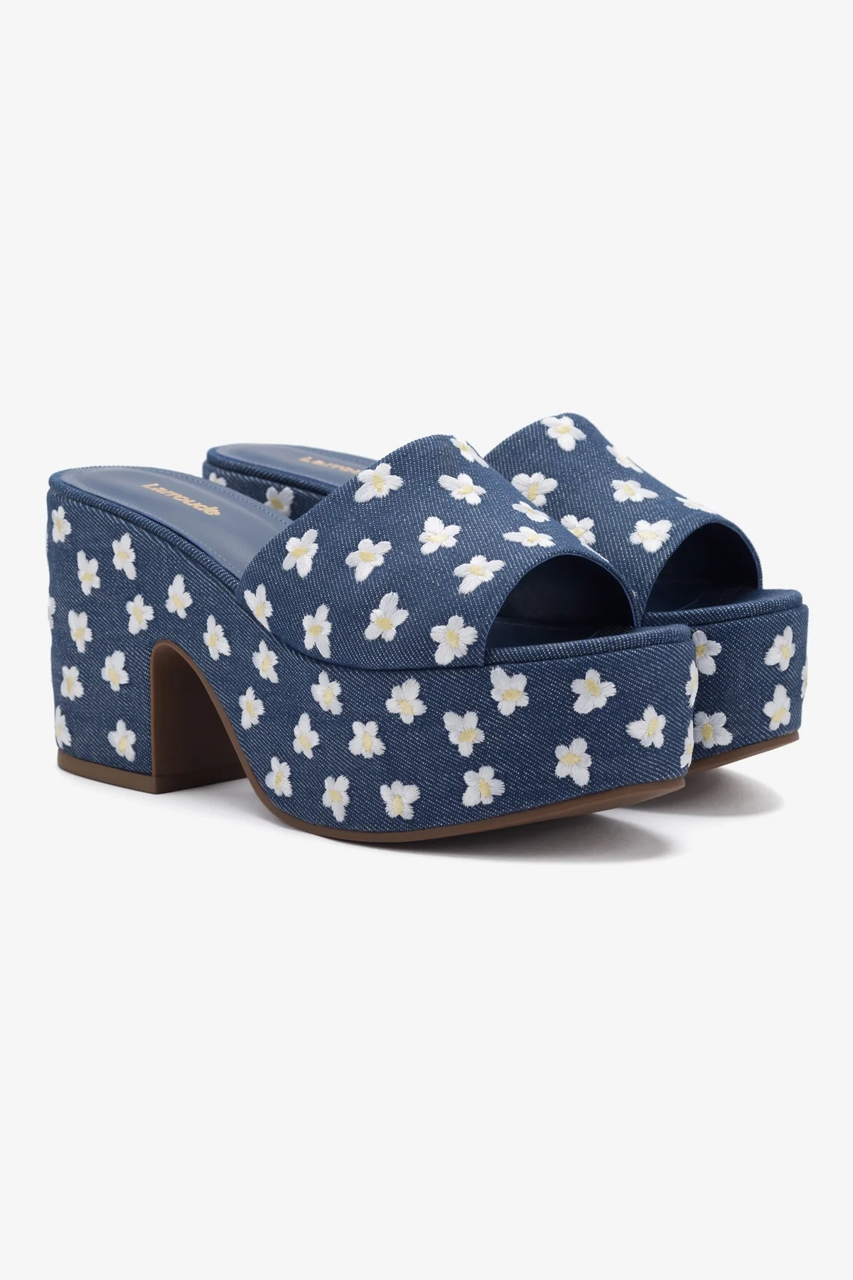 Miso Platform Sandal In Blue Denim