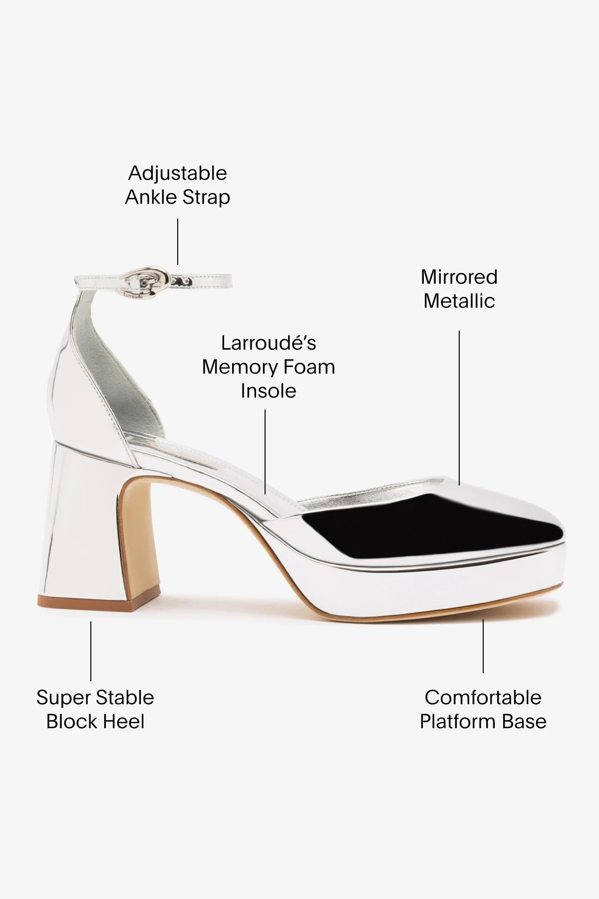 Ari Verona Low Pump In Silver Specchio