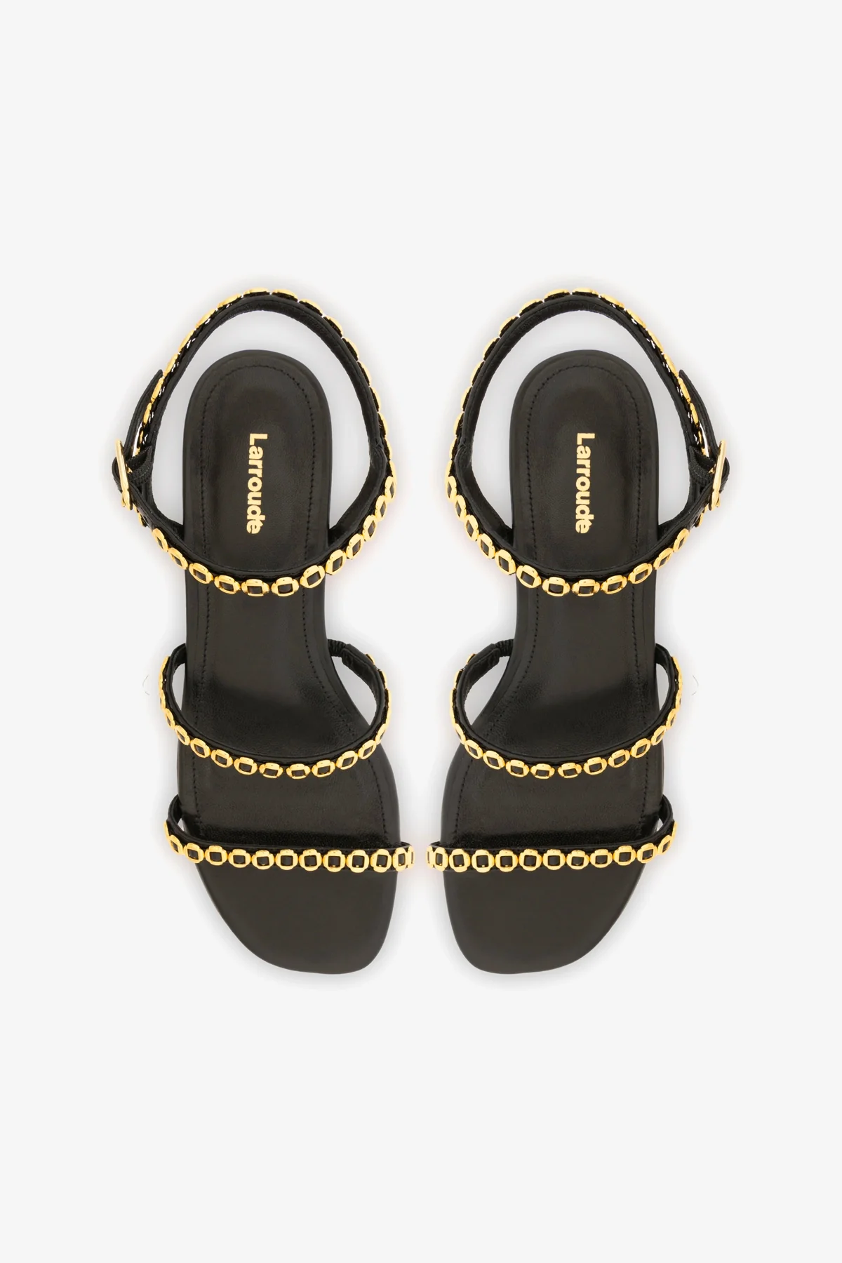 Milanina Flat Sandal In Black Leather