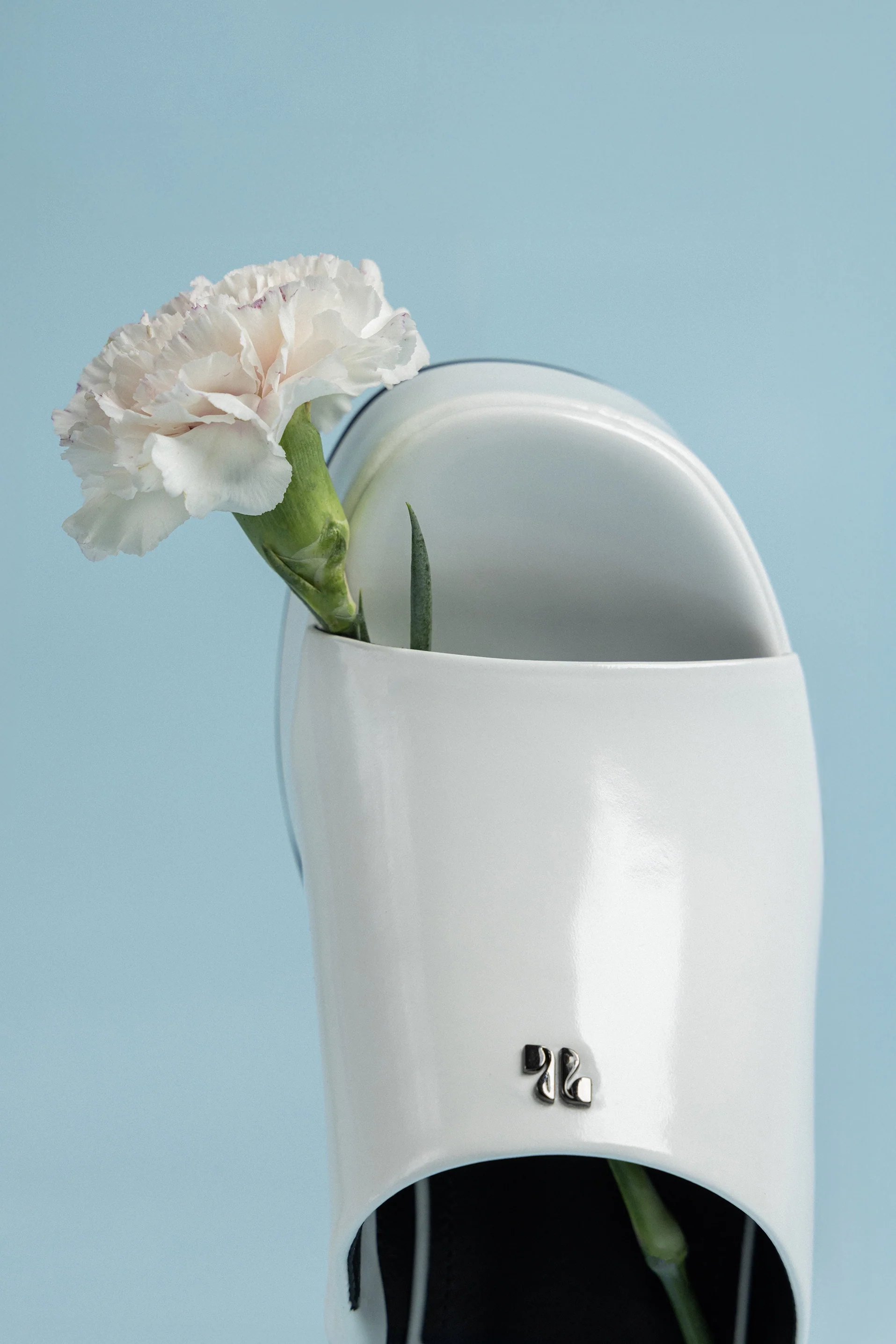 Charli Box Mule In White Leather