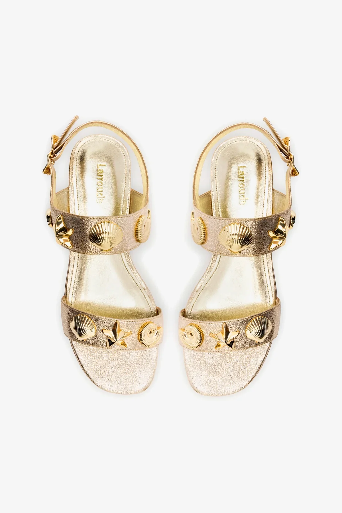 Madison Flat In Gold Metallic Leather