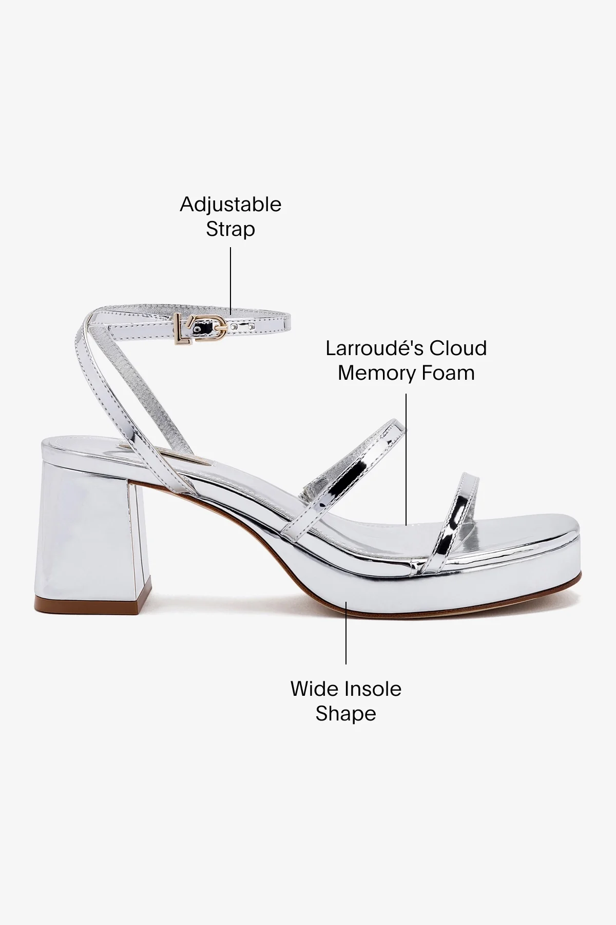Gio Sandal In Silver Specchio