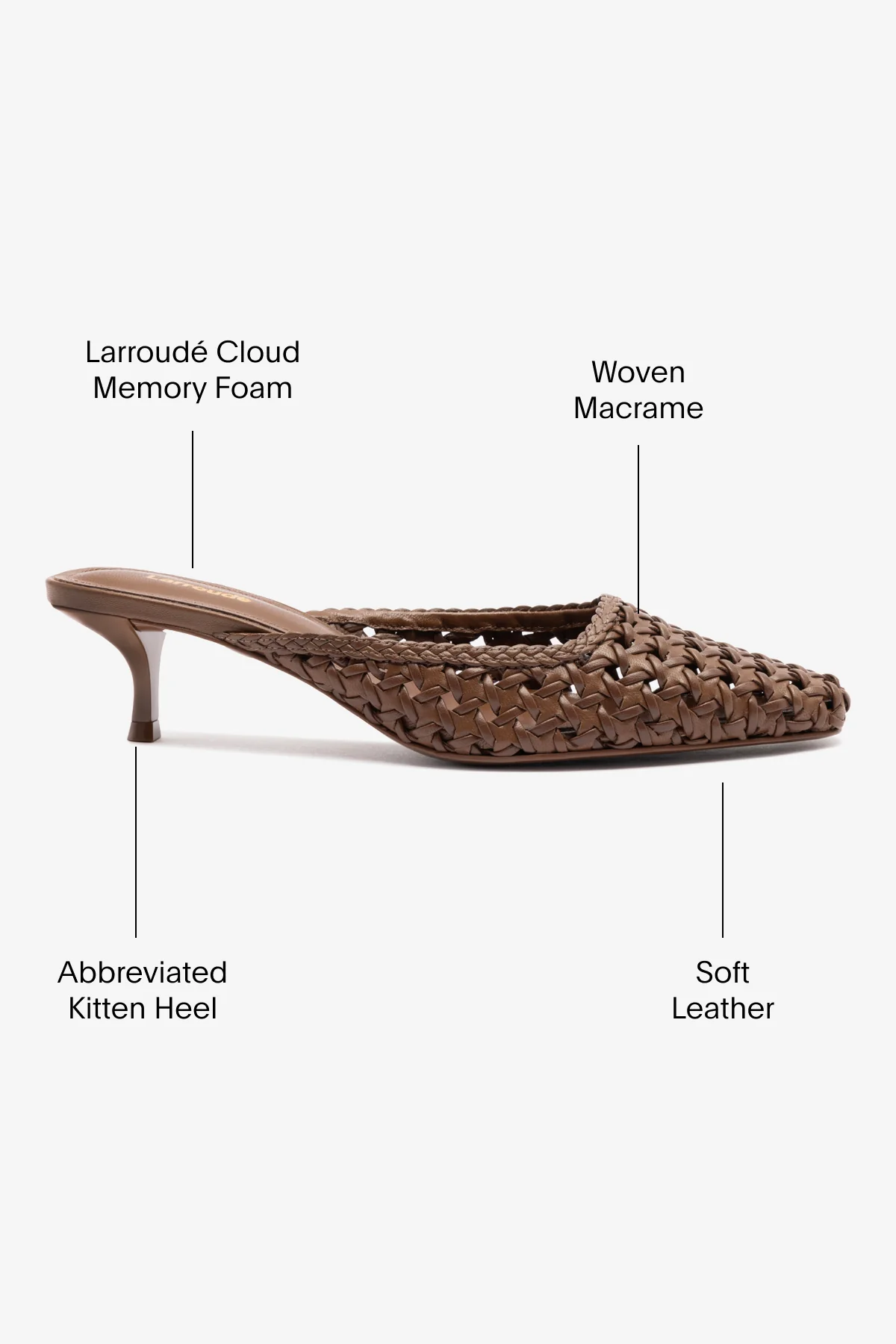 Amal Macrame Mule In Burnt Umber Leather