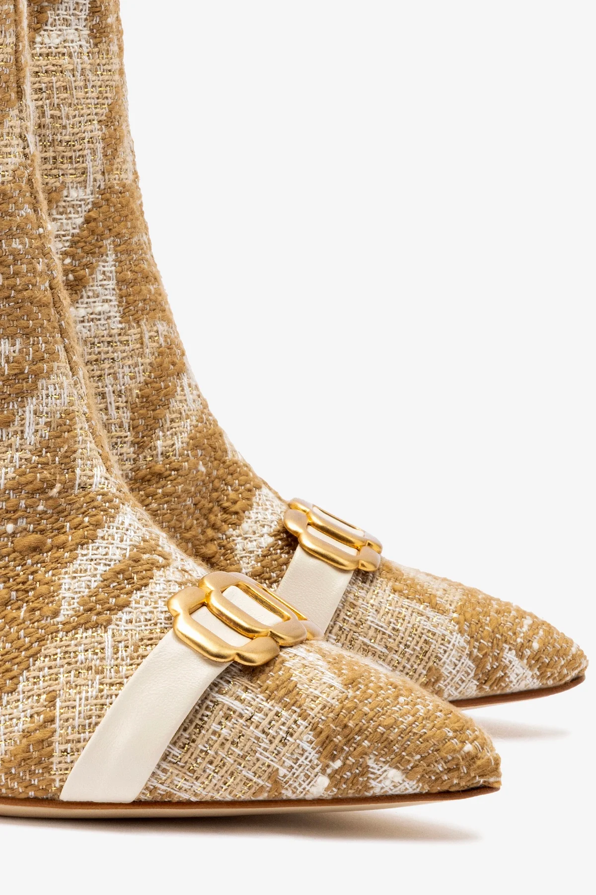 Mini Kate Boot In Latte Houndstooth Fabric