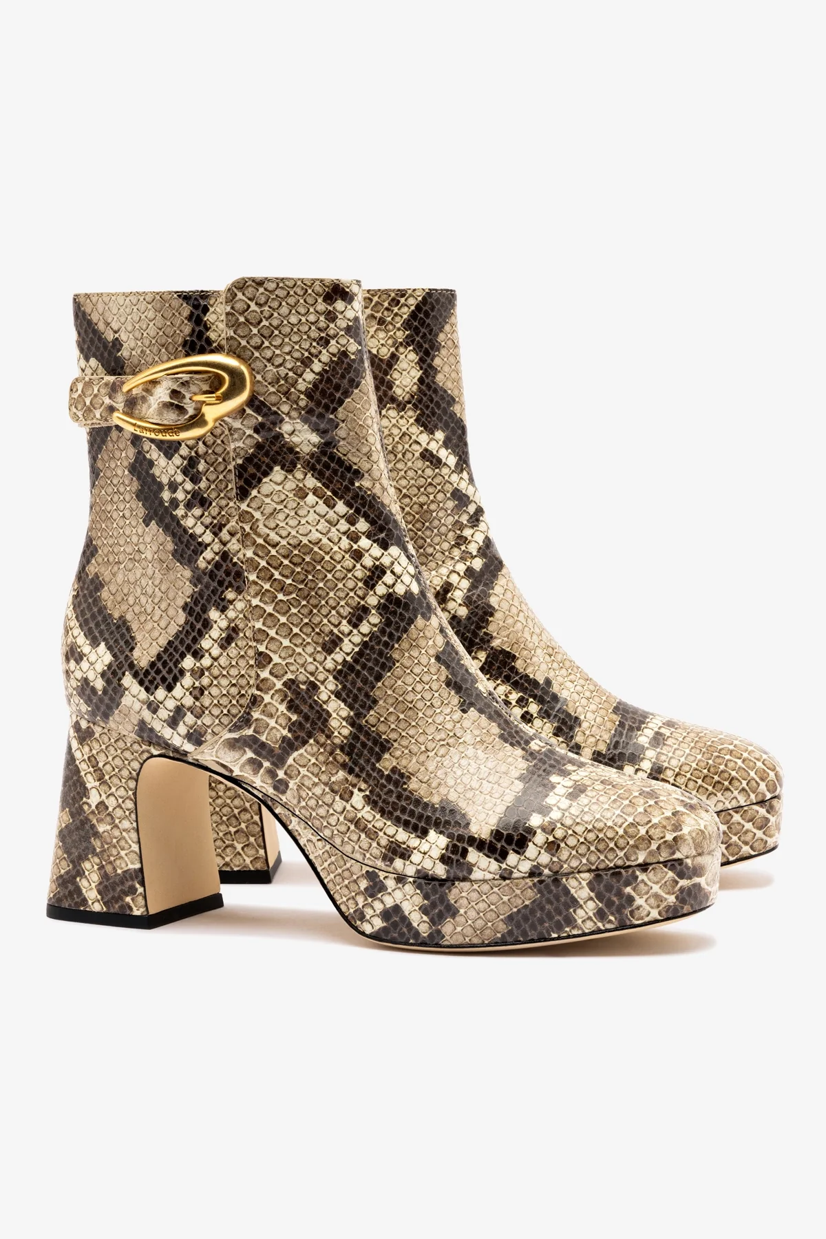 Dolly Verona Low Boot In Neutral Snake Leather