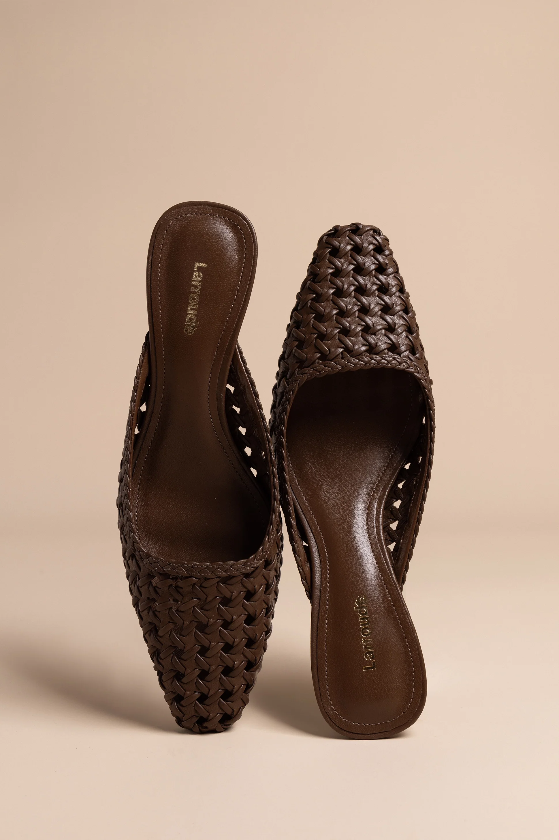 Amal Macrame Mule In Burnt Umber Leather