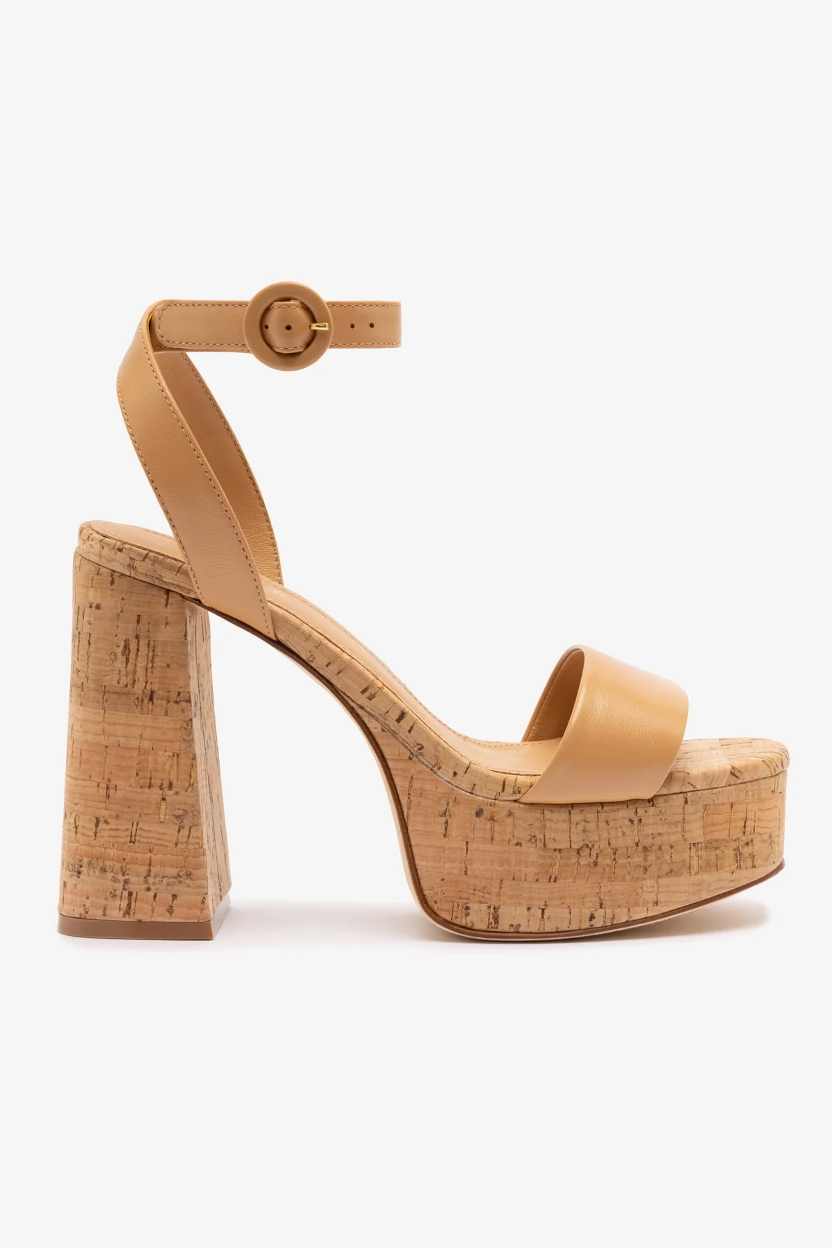 Dolly Sandal In Tan Leather and Natural Cork