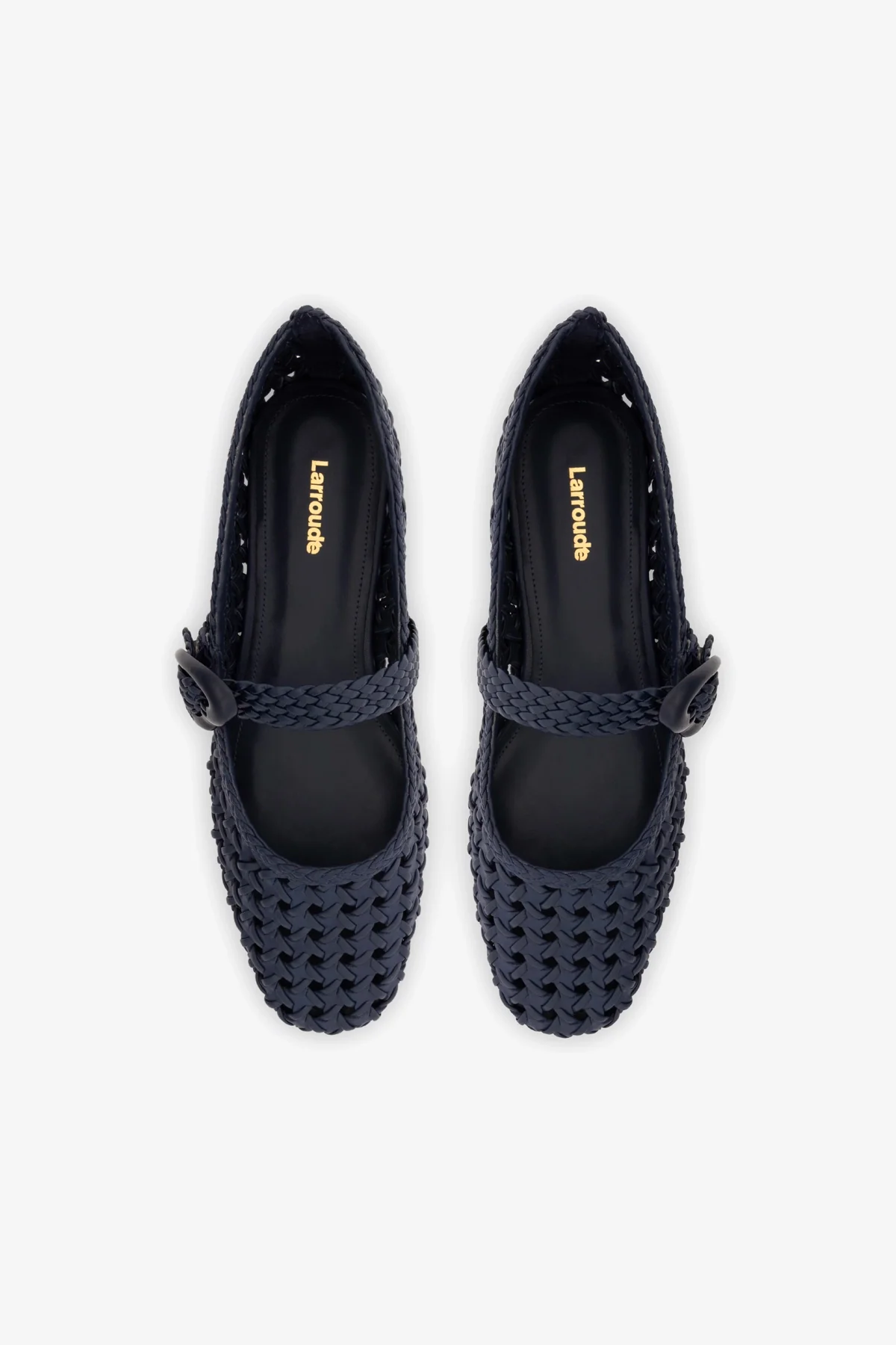 Verona New Macrame Ballet Flat In Navy Leather