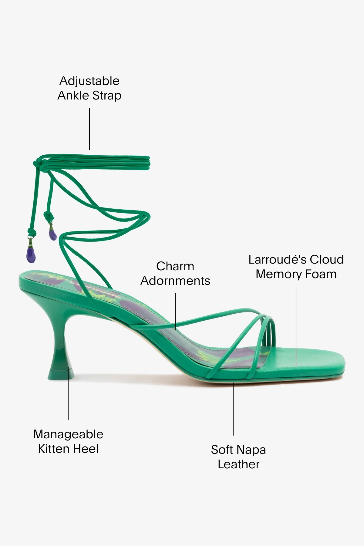 Nadia Sandal In Green Leather