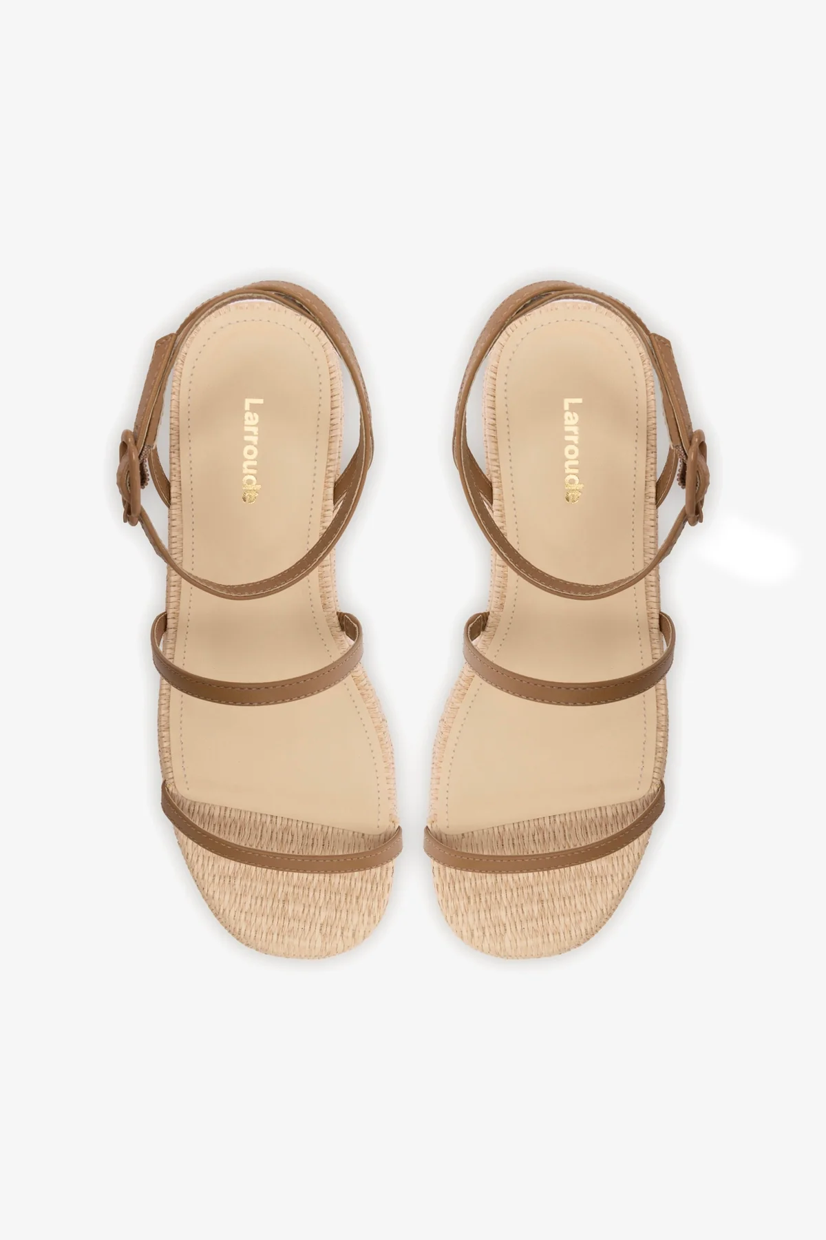 Gio Flatform Sandal In Natural Raffia and Hazelnut Trimming