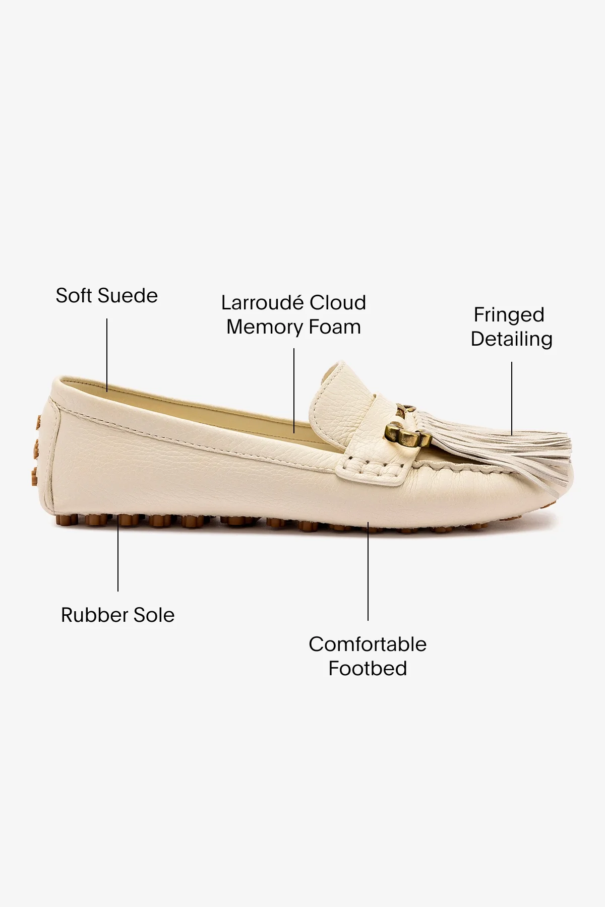 Joy Mocassin In Ivory Leather