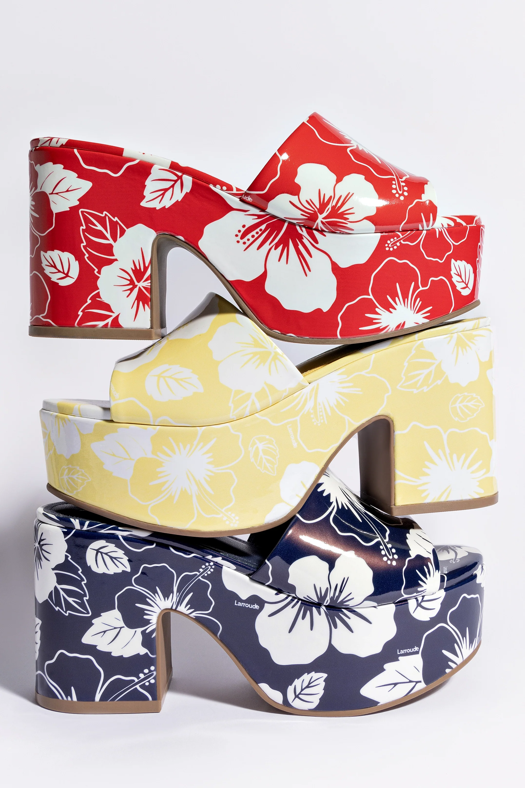 Miso Platform Sandal In Lemonade Printed Leather