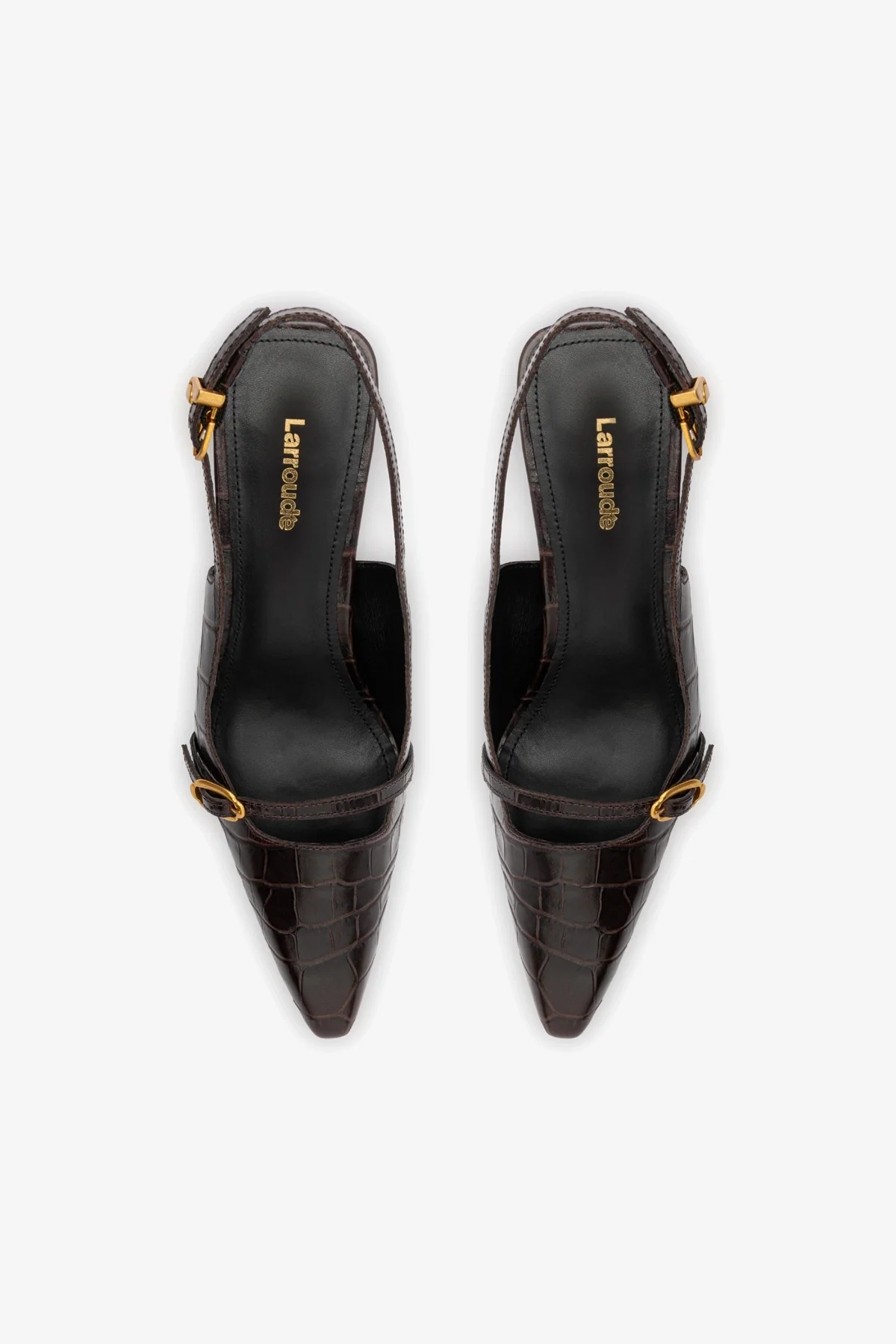 Ines Pump In Croco Brown Leather