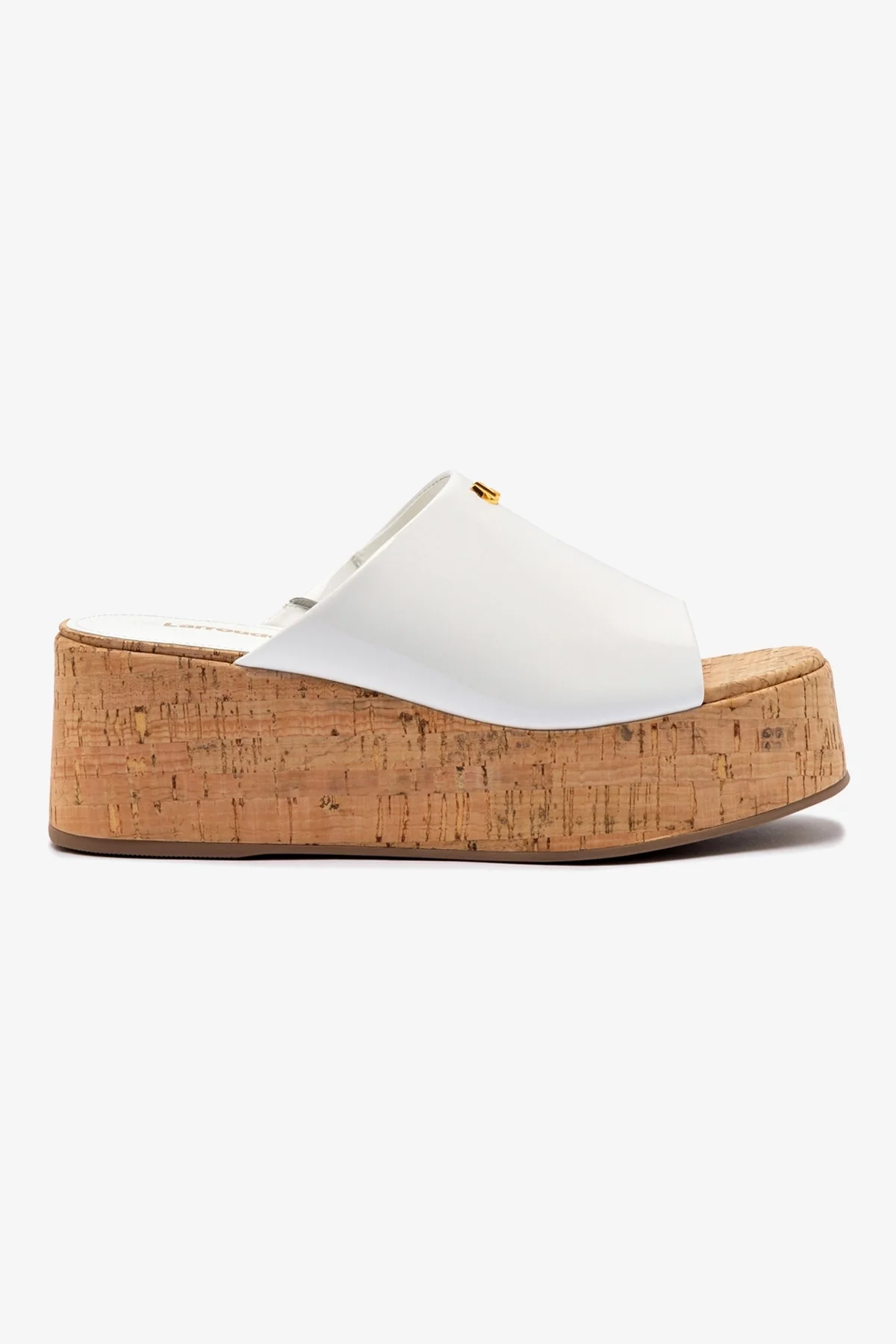 Charli Mule In White Patent Leather